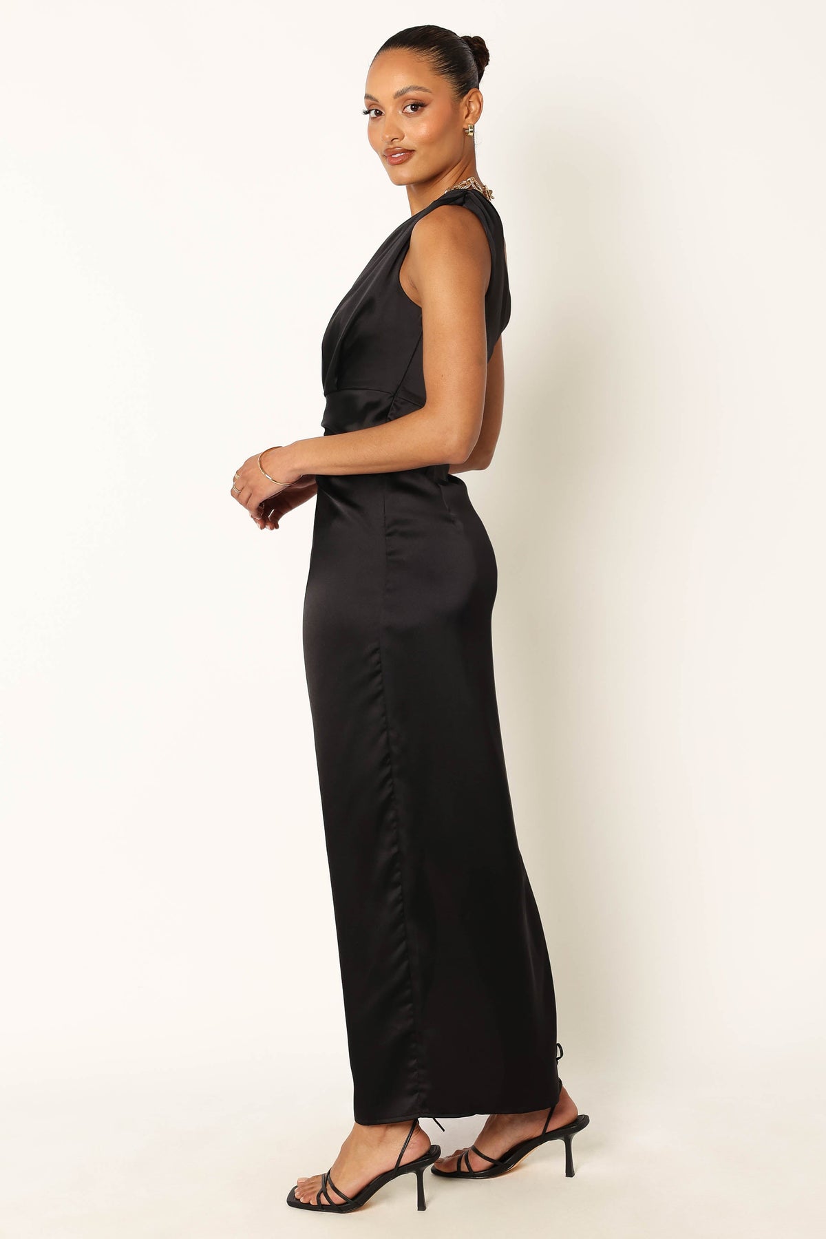 Nadia One Shoulder Maxi Dress in Black – view 10 of 12