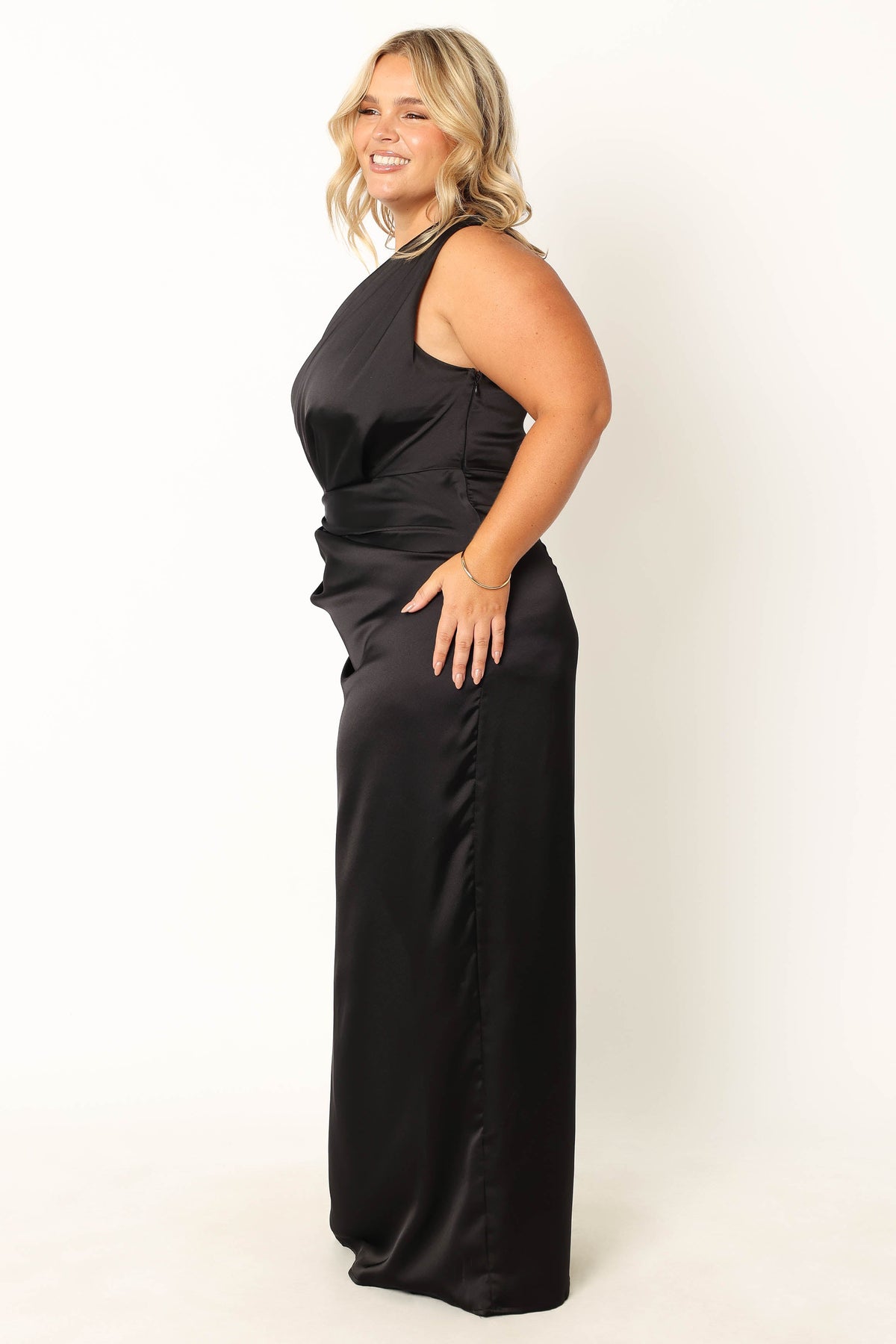 Nadia One Shoulder Maxi Dress in Black – view 6 of 12