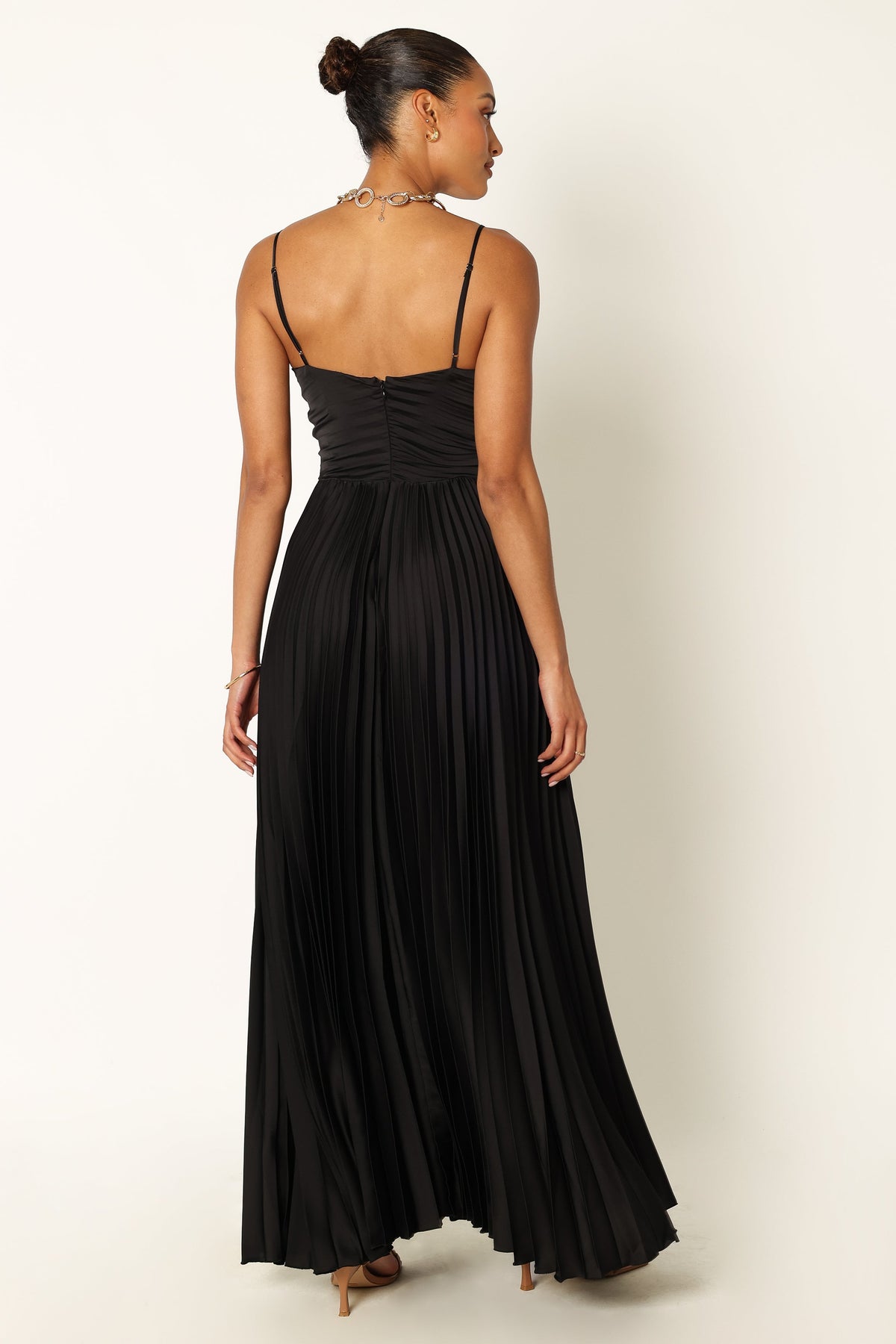 Naira Pleated Maxi Dress in Black – view 8 of 10