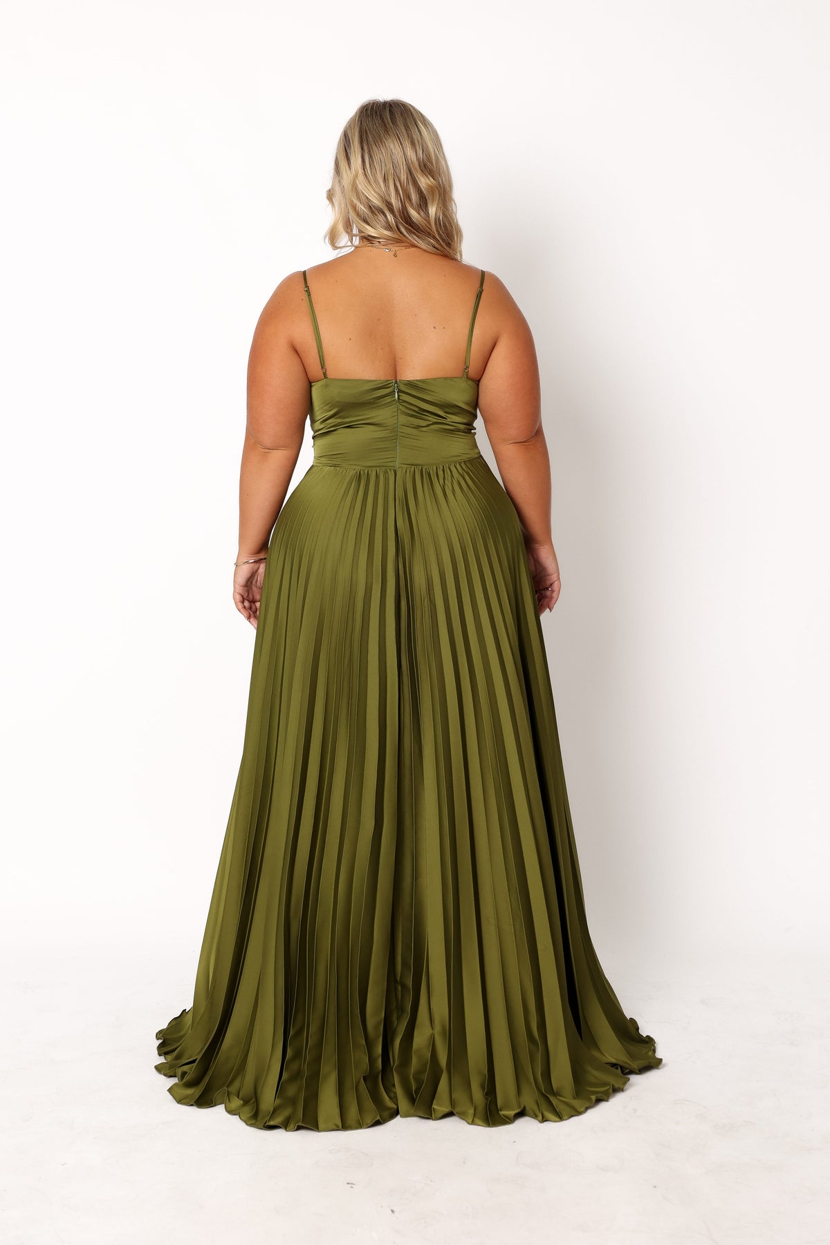 Naira Pleated Maxi Dress in Palm Green – view 9 of 11