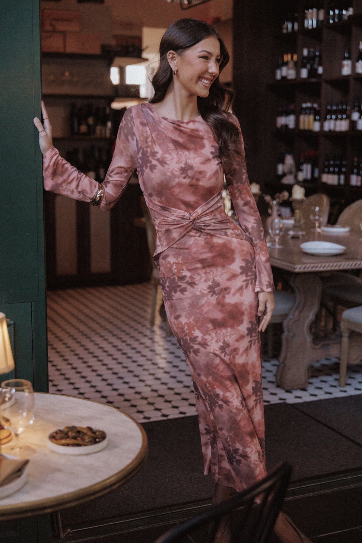 Nash Long Sleeve Dress in Blurred Botanics – view 1 of 7