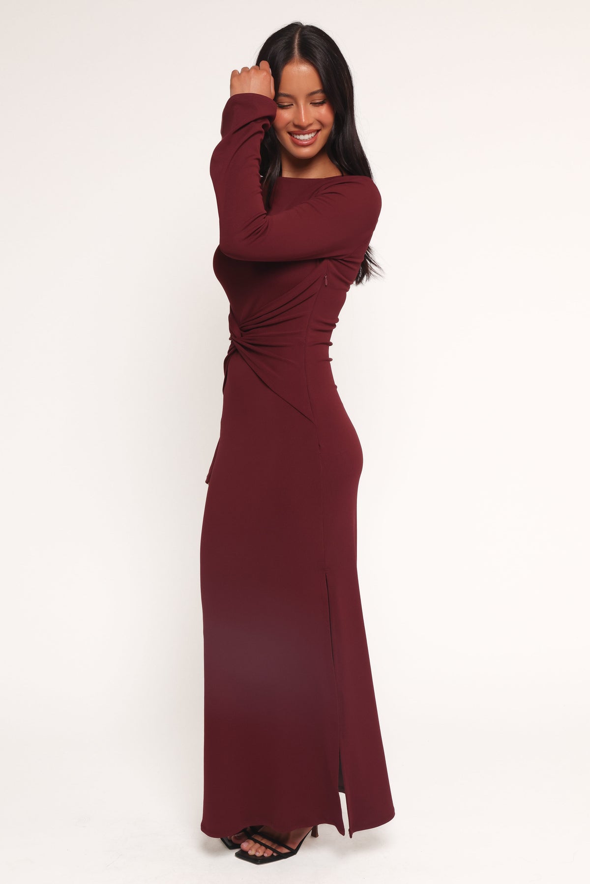 Nash Long Sleeve Dress in Deep Red – view 3 of 8