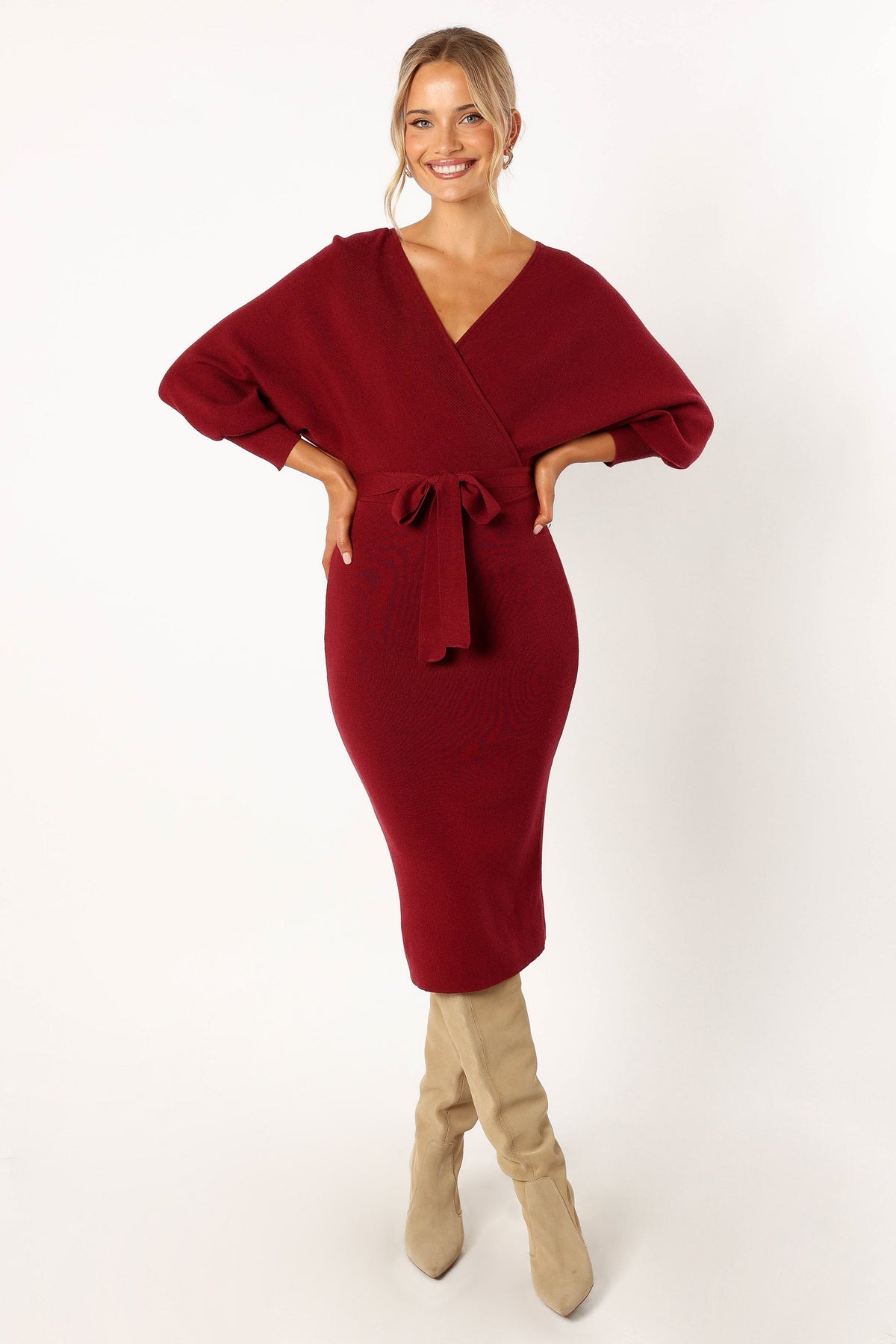 Nate Dress in Merlot – view 9 of 9