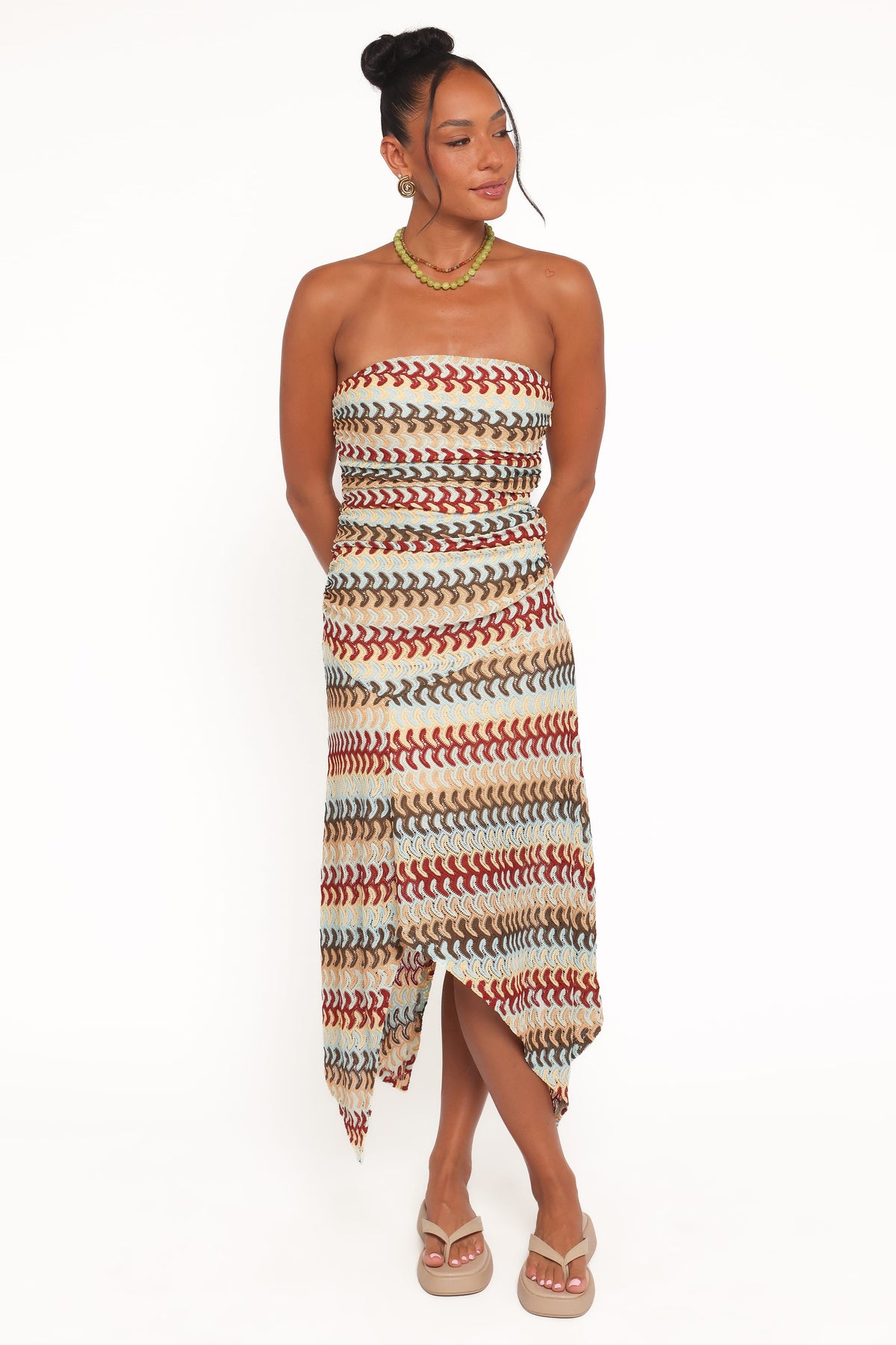Navia Midi Dress in Multi Stripe – view 2 of 8