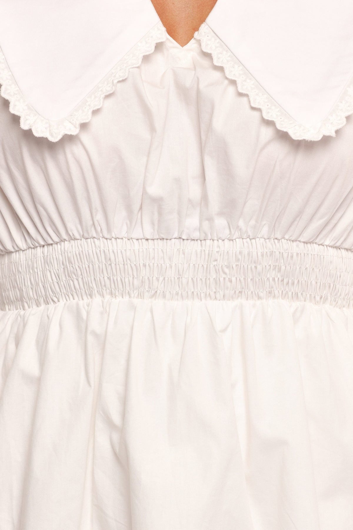 Nerida Long Sleeve Mini Dress in White – view 6 of 6