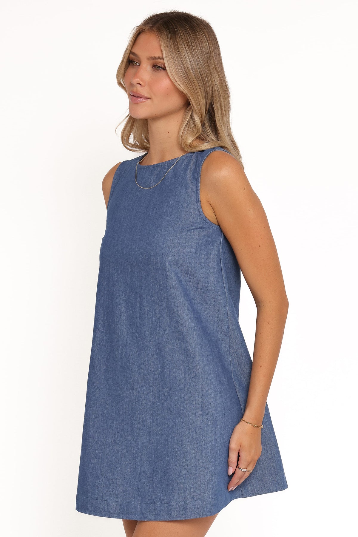 Nicklin Shift Mini Dress in Denim – view 4 of 8