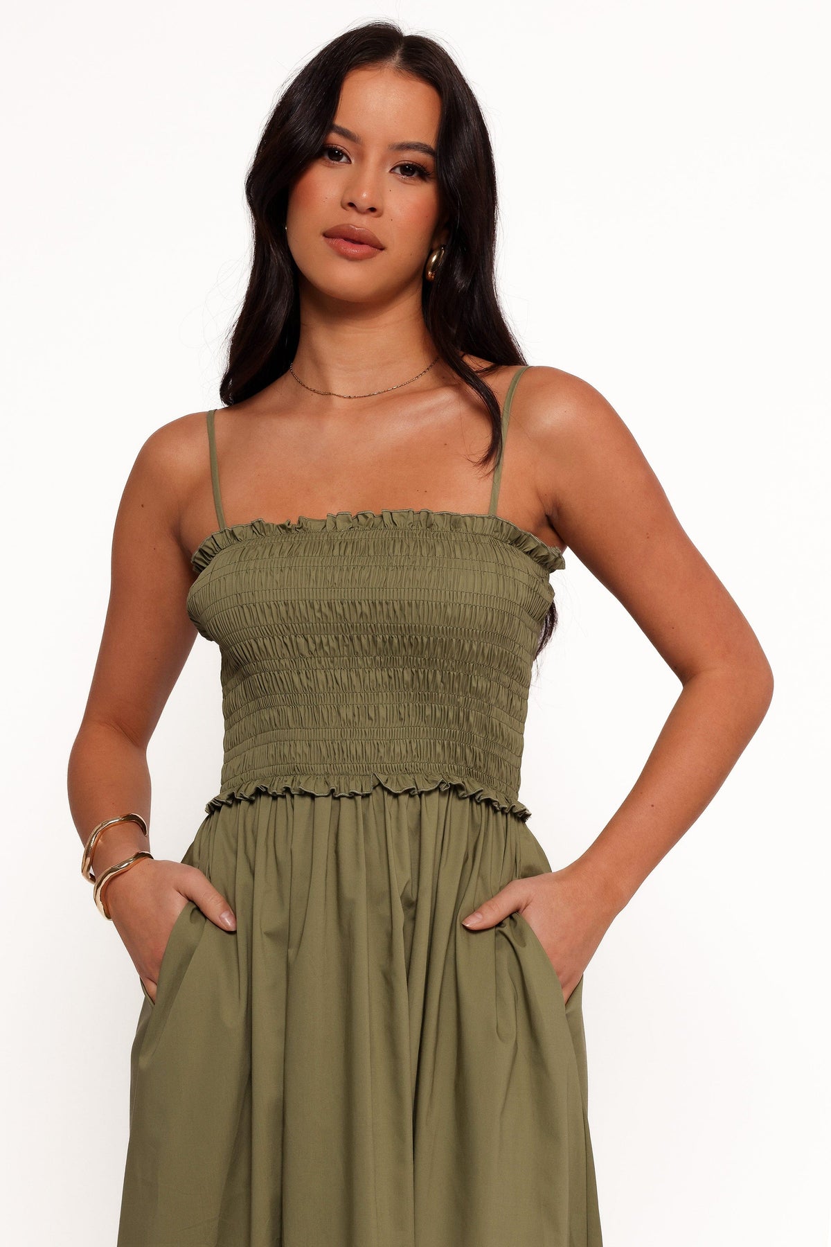 Nigella Maxi Dress in Olive Green – view 9 of 11