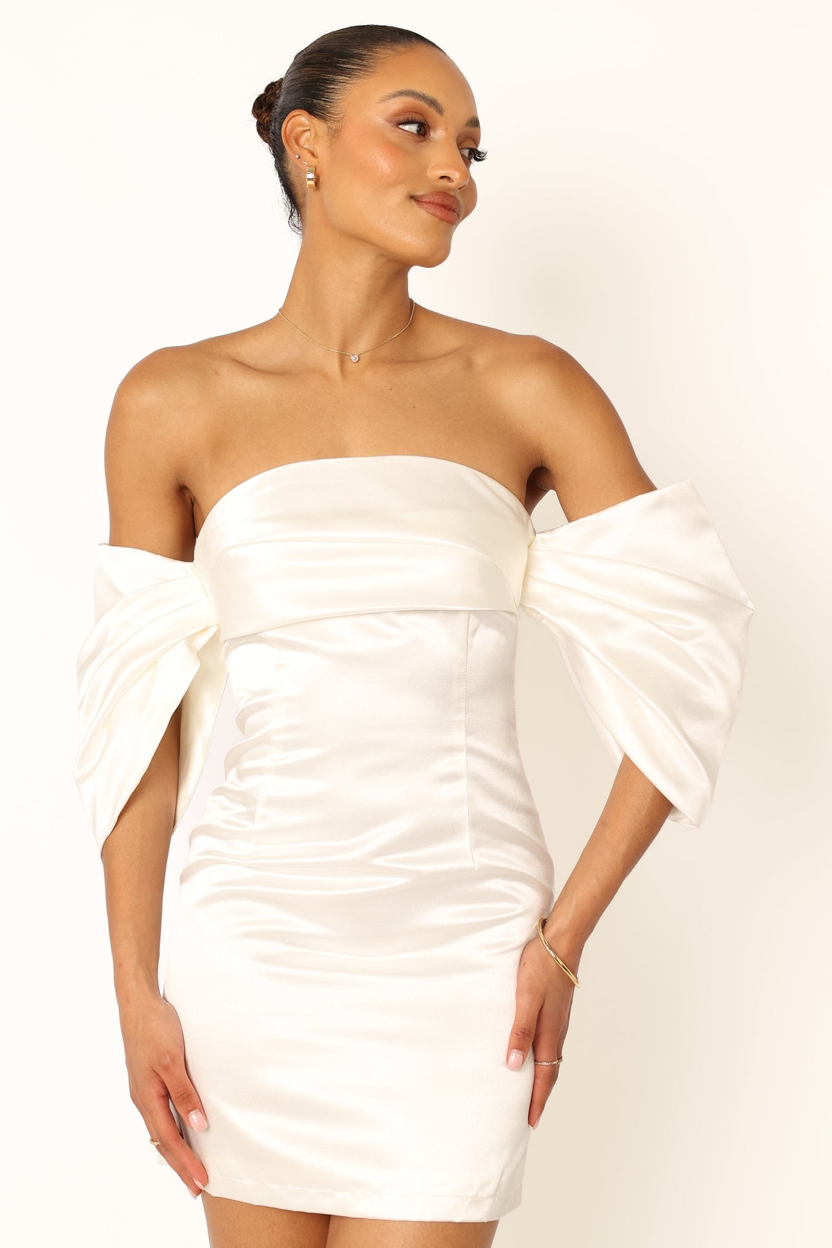 Nisha Strapless Mini Dress in White – view 1 of 9