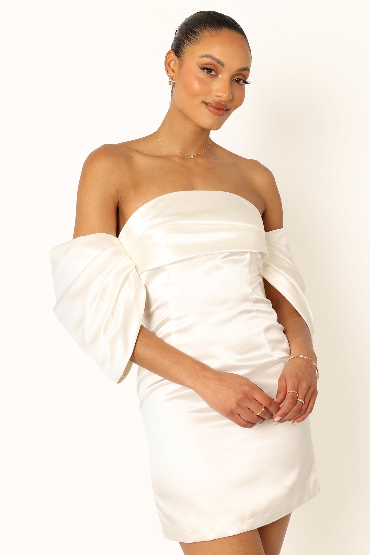 Nisha Strapless Mini Dress in White – view 5 of 9