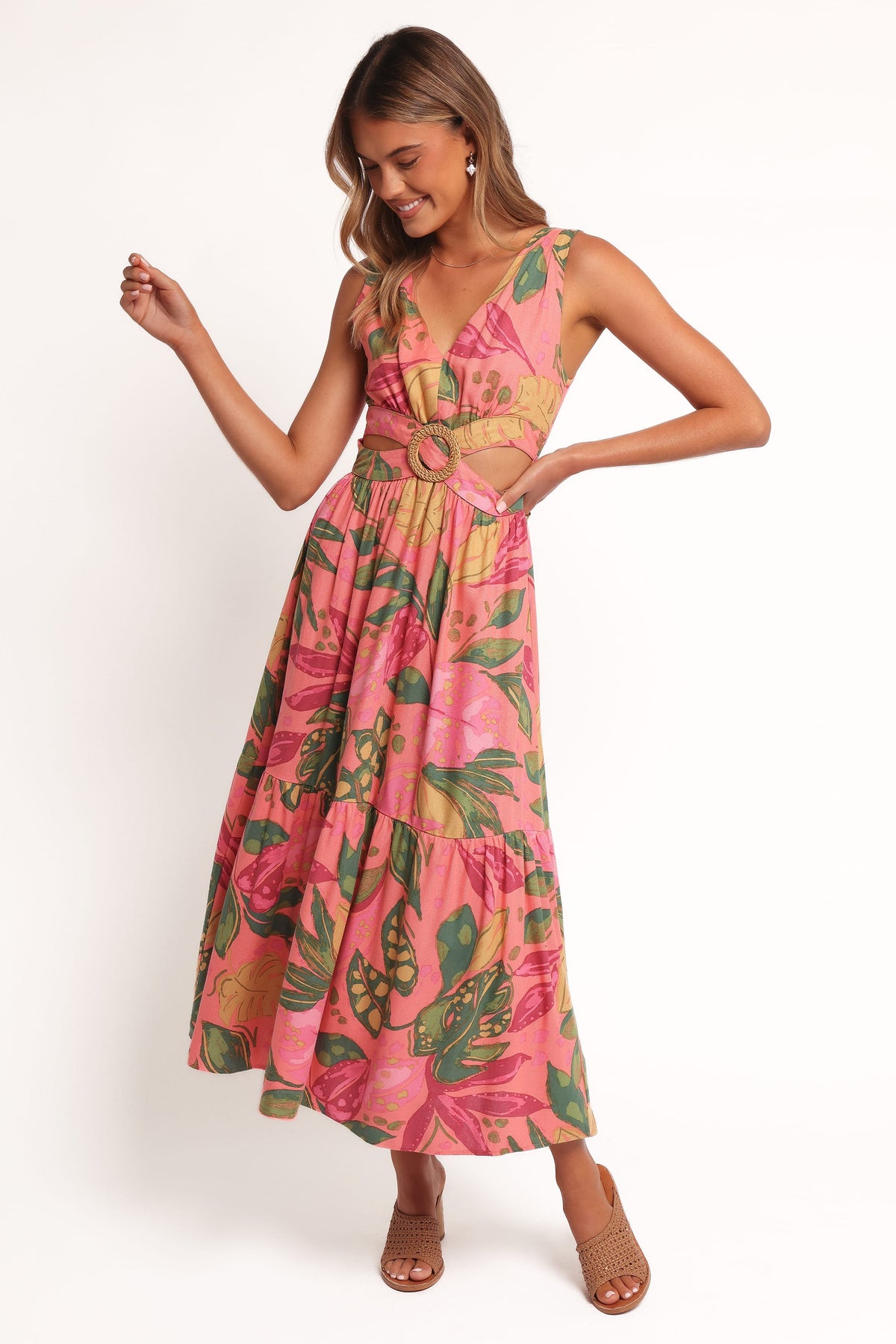Oasis Midi Dress in Pink Rio – view 3 of 9