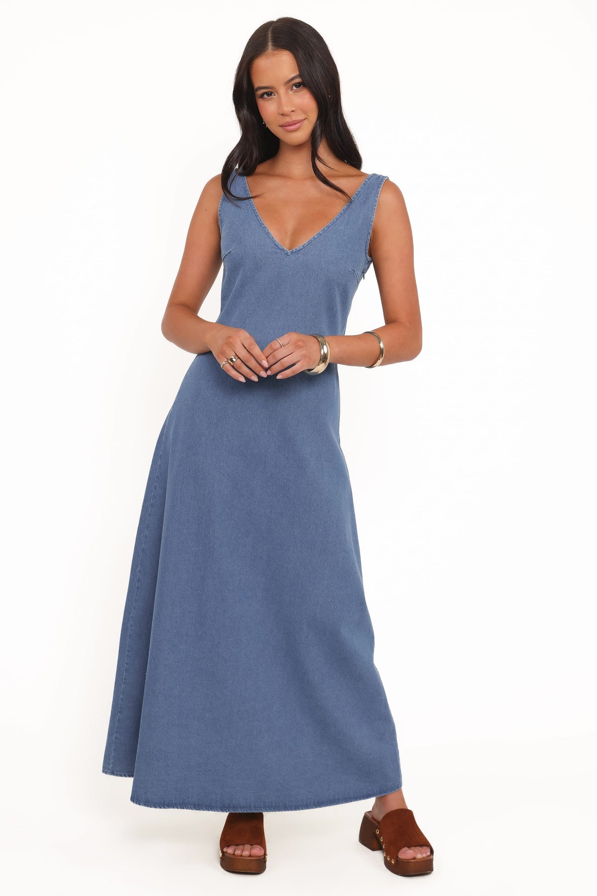 Odelia Denim Maxi Dress in Indigo – view 2 of 6