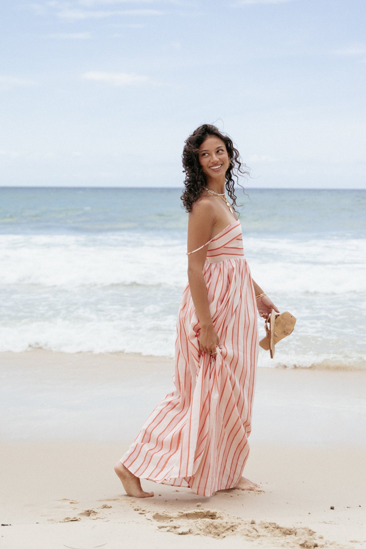Odessa Maxi Dress in Pink Stripe – view 3 of 9