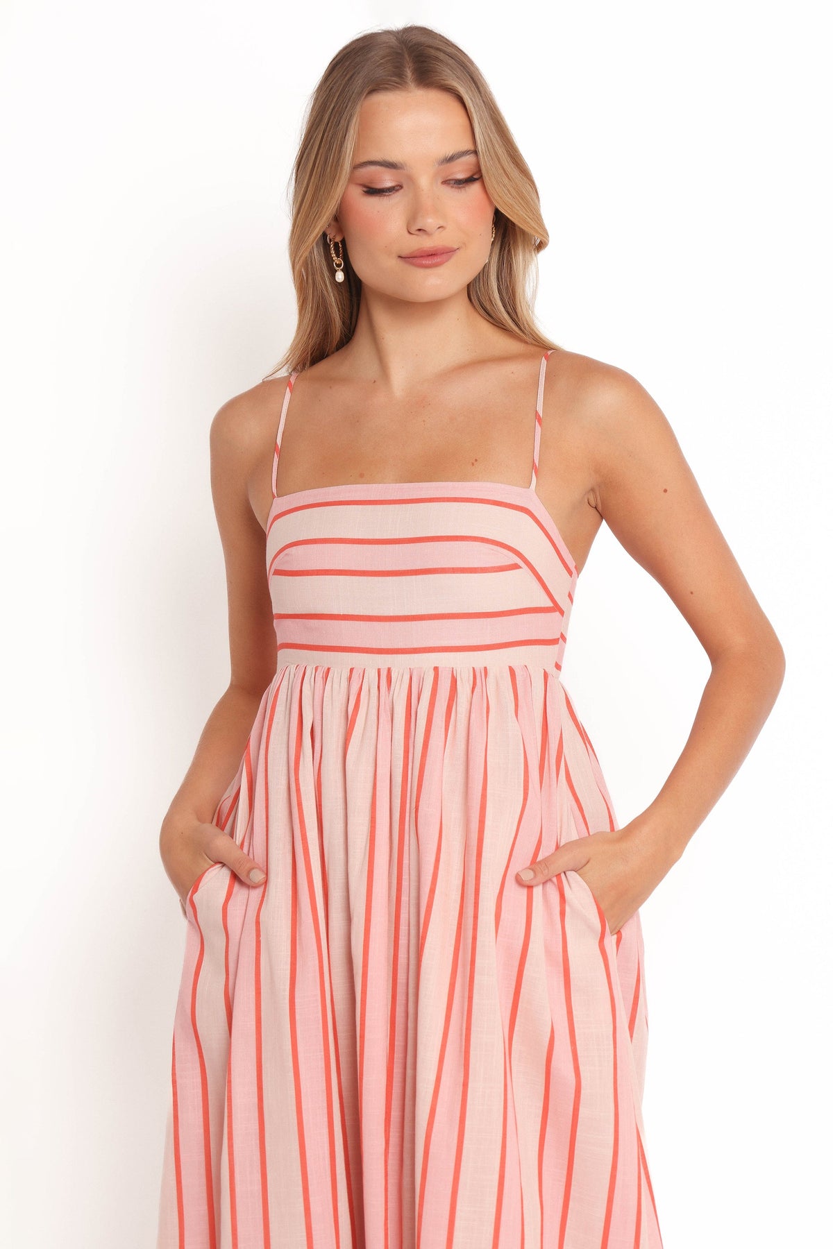 Odessa Maxi Dress in Pink Stripe – view 7 of 9