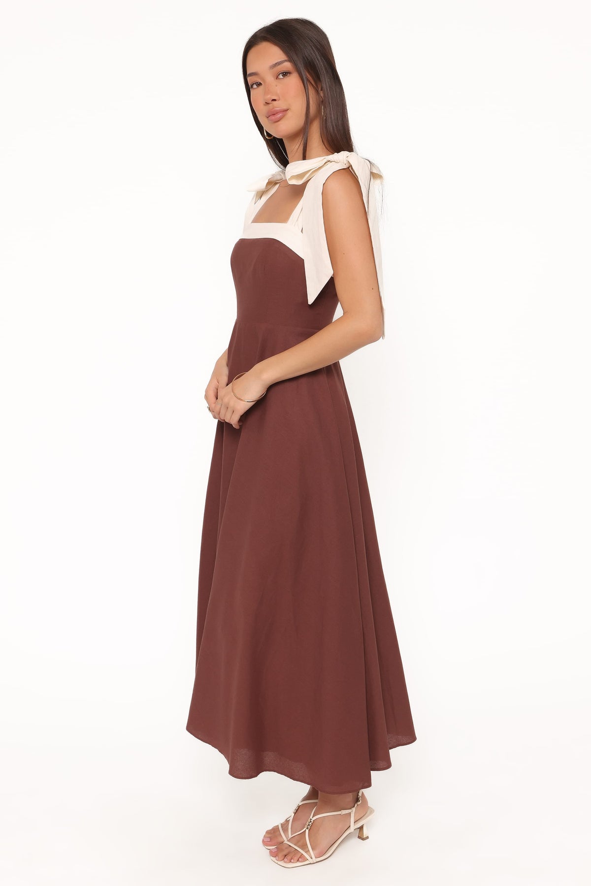 Olinda Midi Dress in Chocolate – view 3 of 6