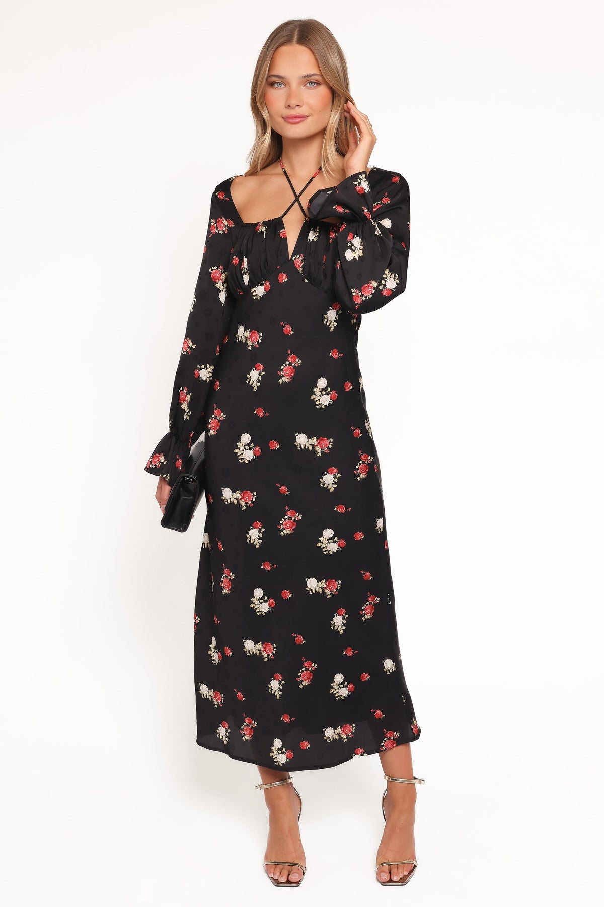 Pauline Long Sleeve Maxi Dress in Black Floral – view 5 of 6