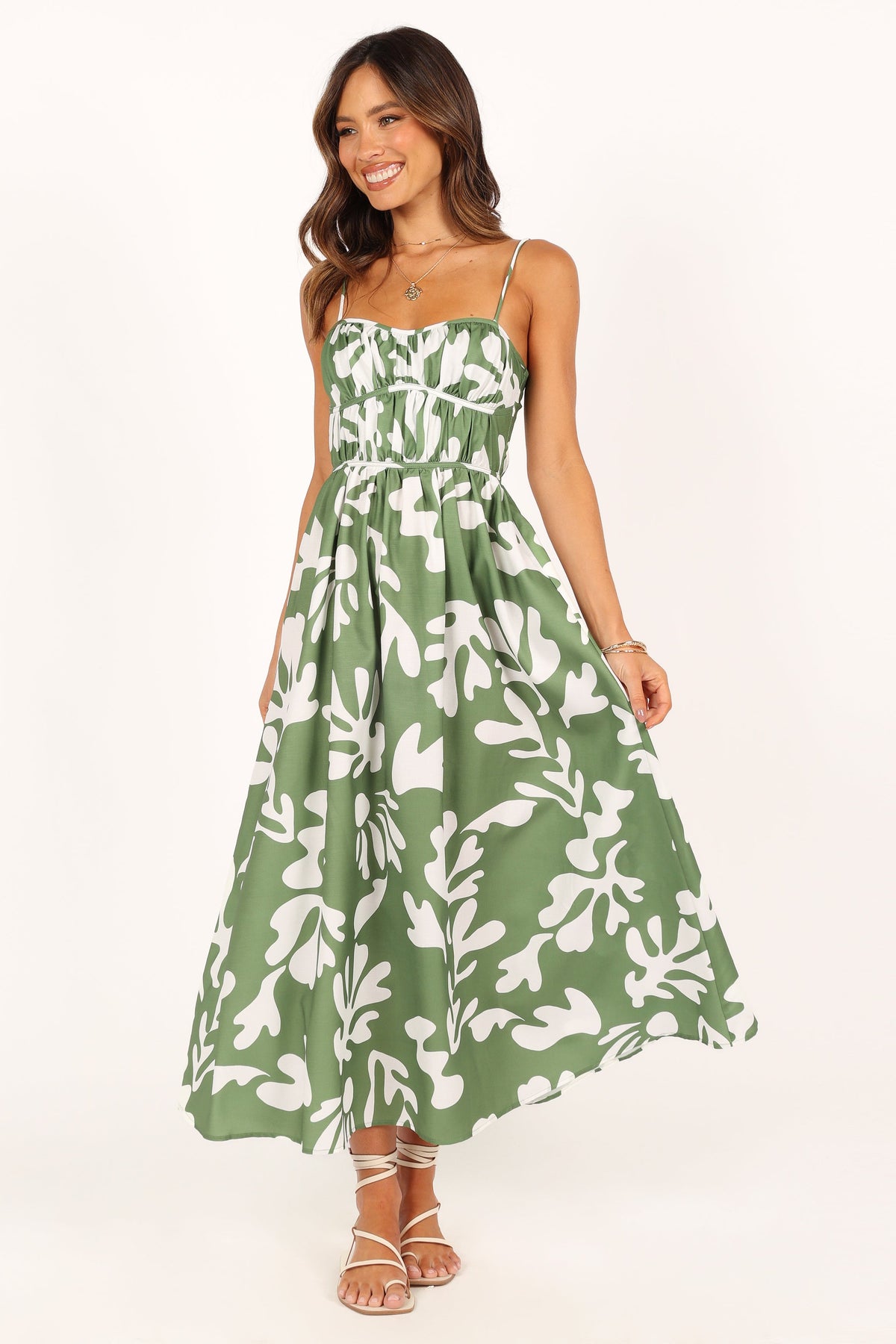 Payton Midi Dress in Khaki – view 7 of 8