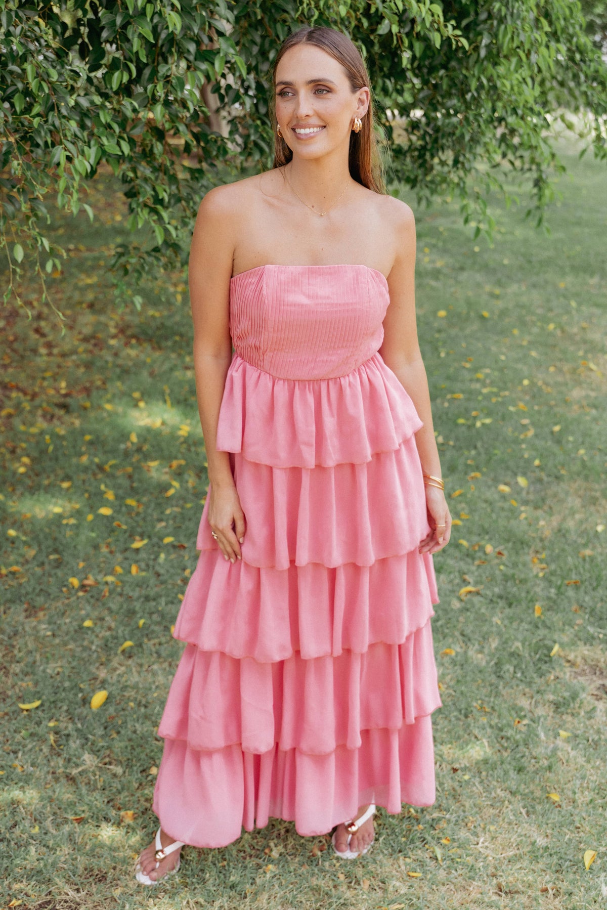 Peachester Strapless Maxi Dress in Coral – view 7 of 7