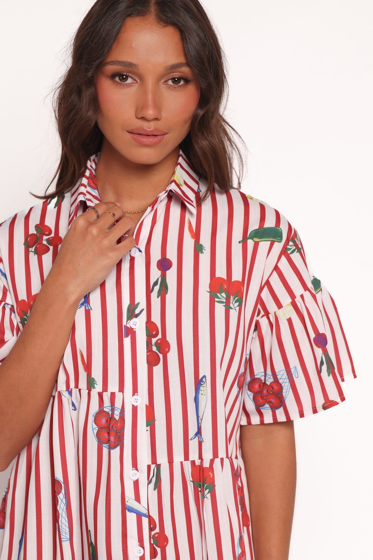 Peachy Mini Dress in Red Picnic Stripe – view 3 of 8