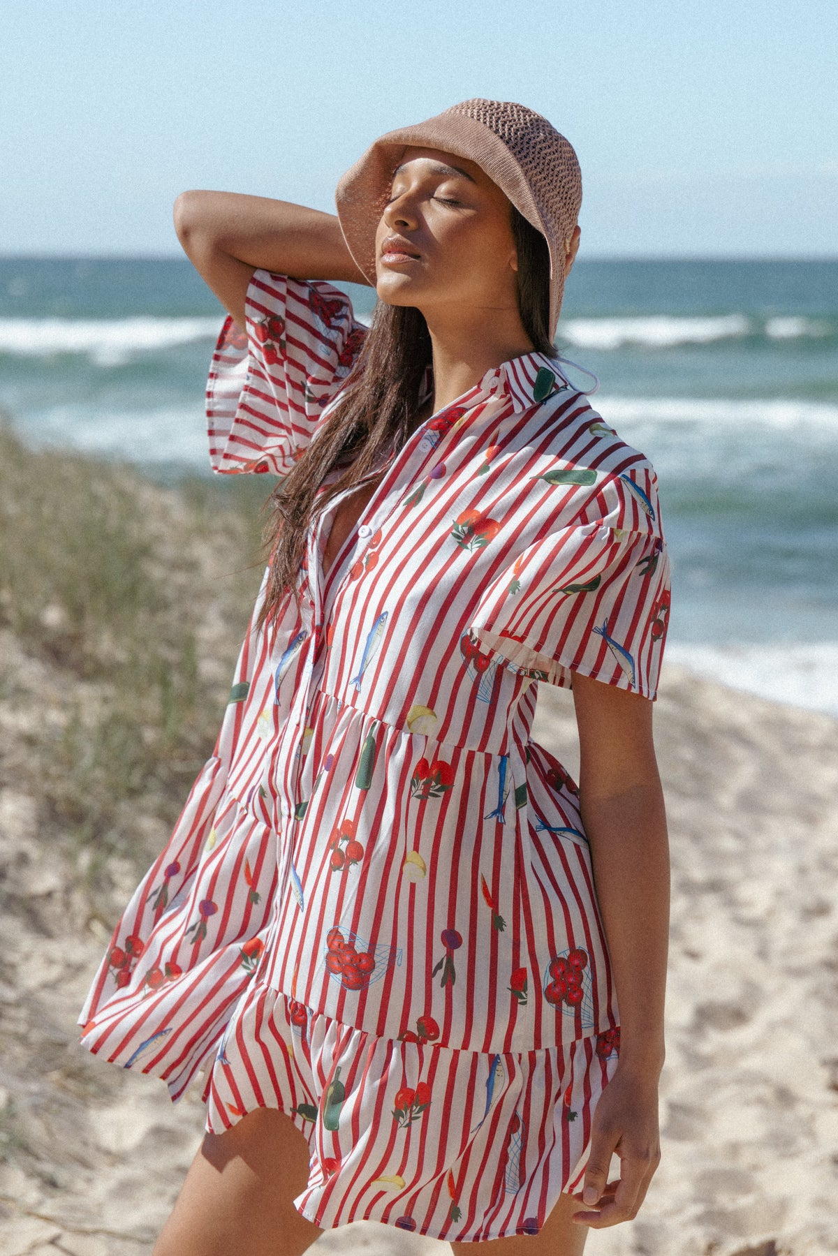 Peachy Mini Dress in Red Picnic Stripe – view 8 of 8