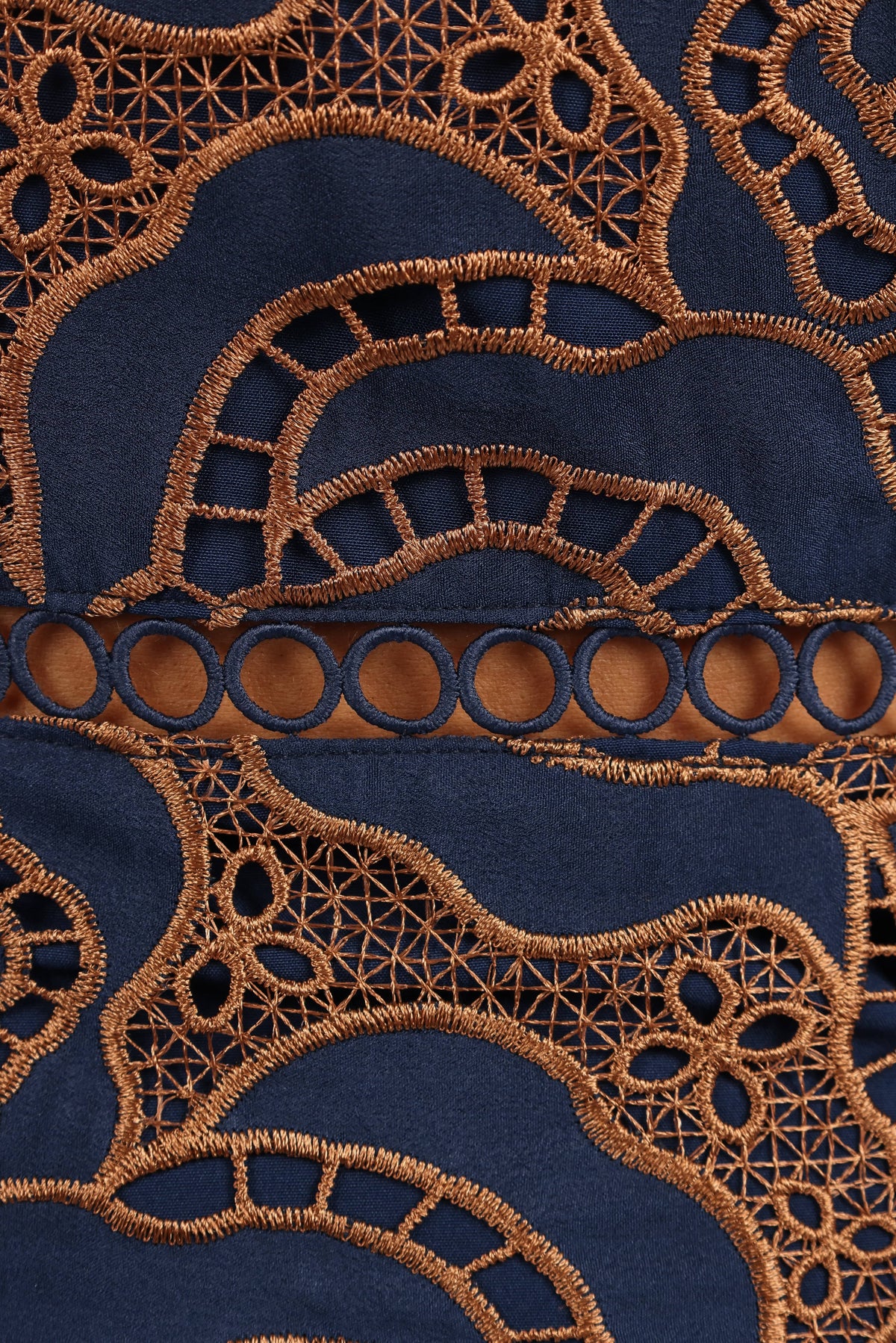 Pierre Long Sleeve Lace Maxi Dress in Navy – view 6 of 6