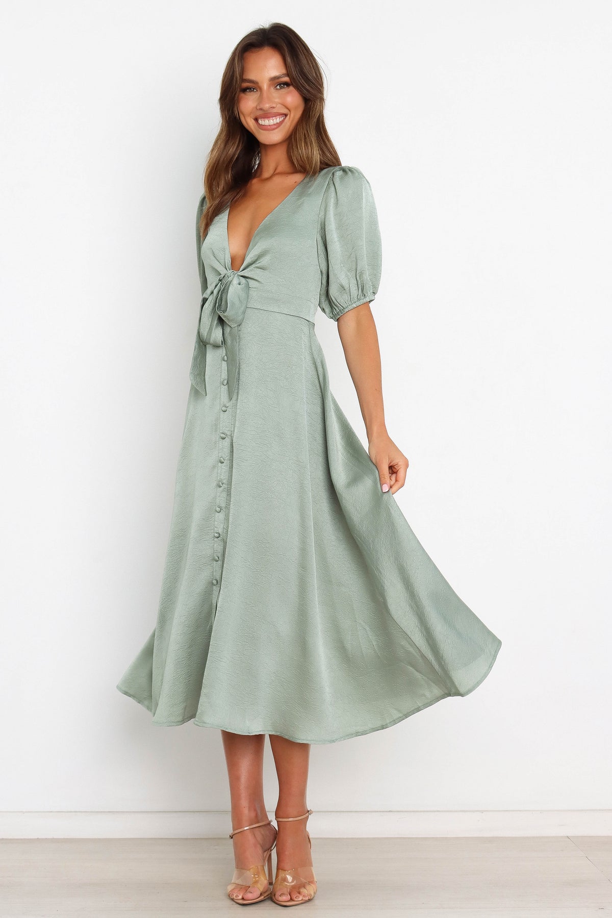 Piper Dress in Sage – view 3 of 8