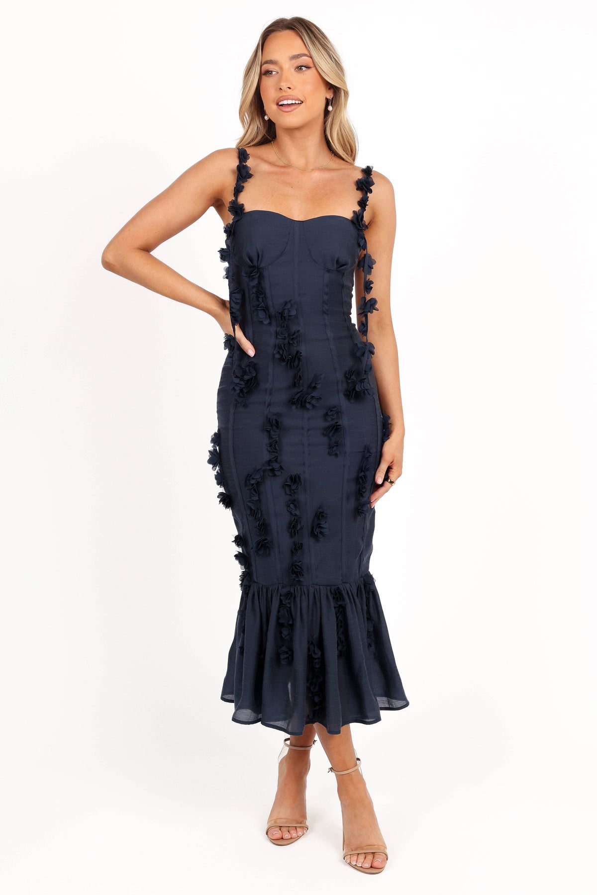 Posedly Midi Dress in Navy – view 3 of 10