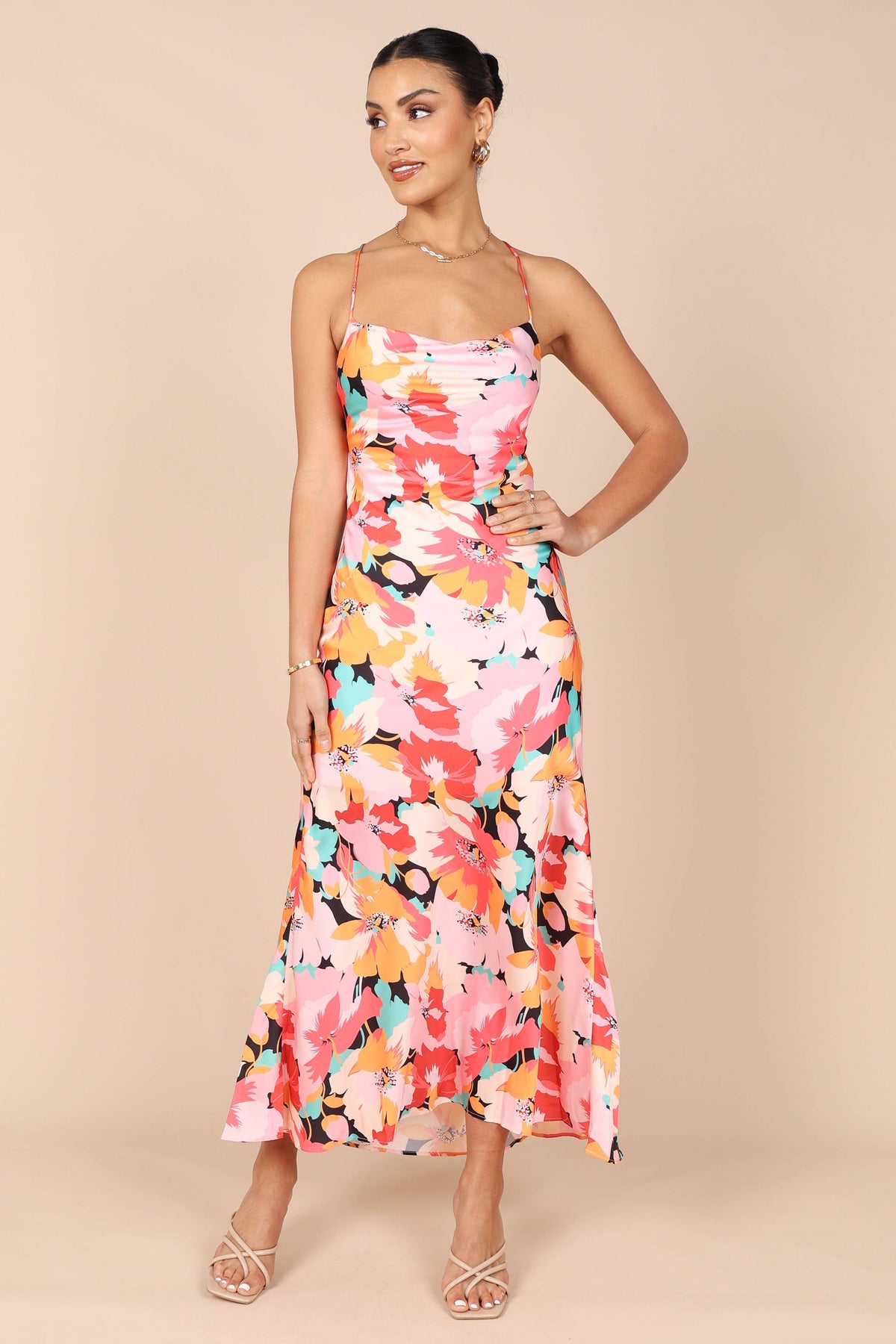 Posse Midi Slip Dress in Pink Floral – view 3 of 9