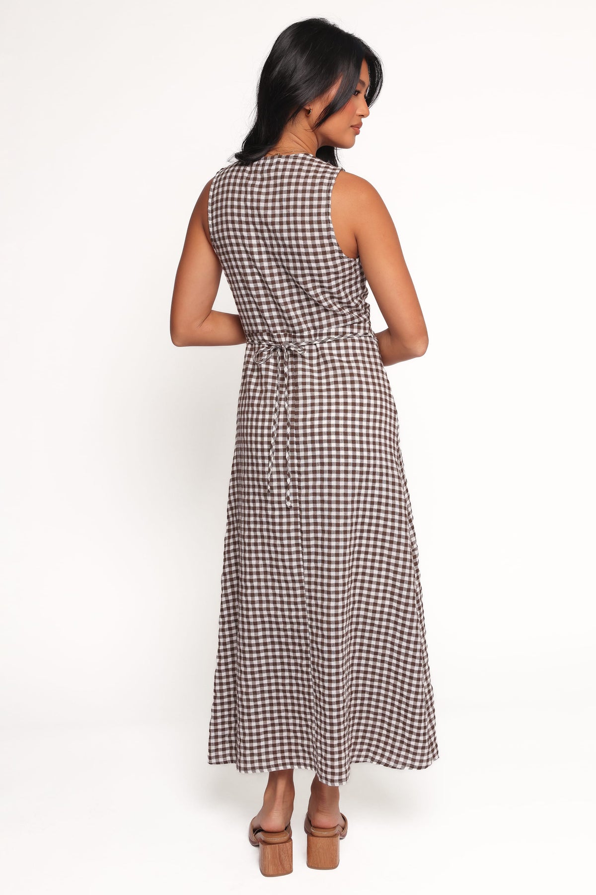Queenie Midi Dress in Brown Gingham – view 3 of 6