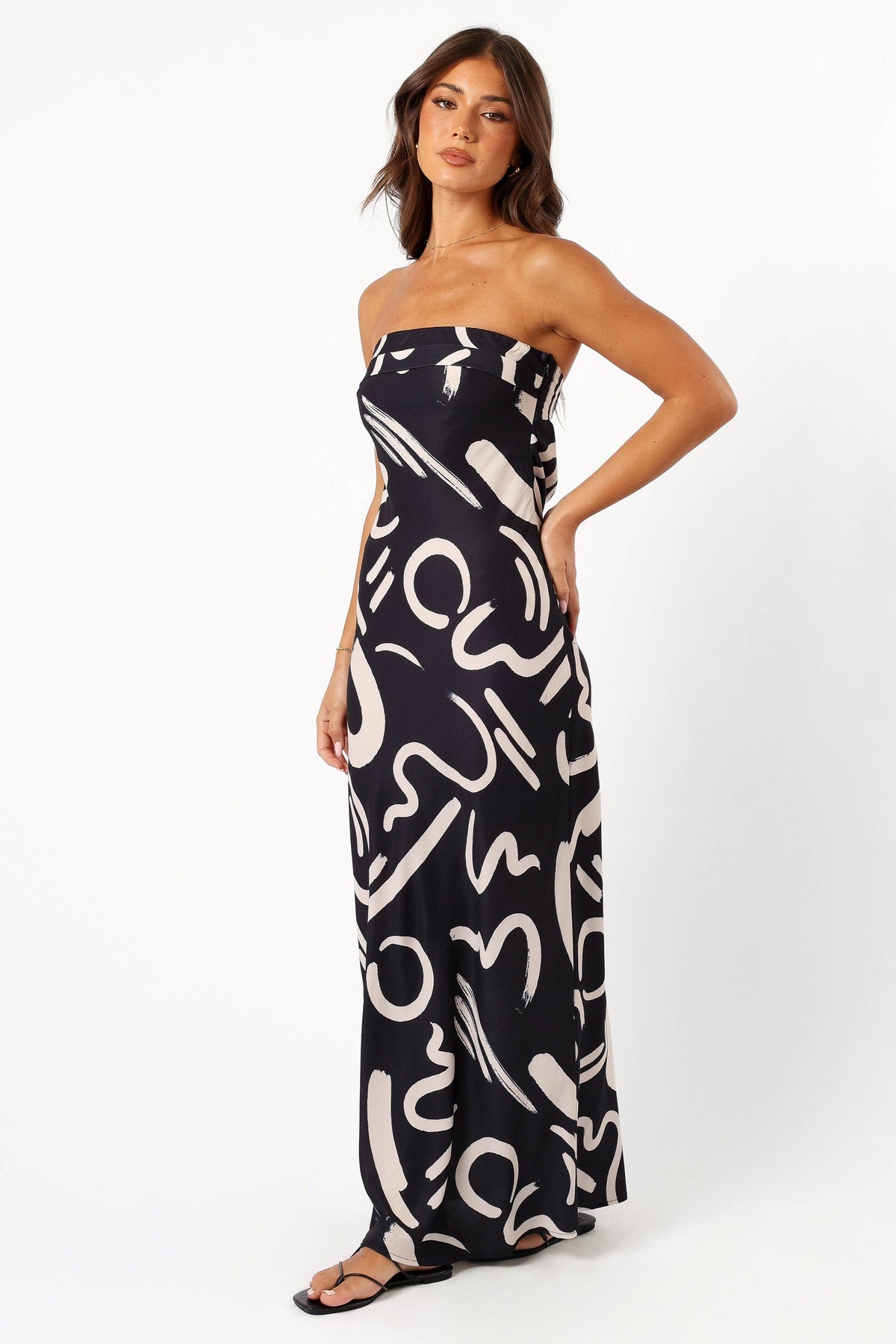 Remmie Strapless Maxi Dress in Black/White – view 4 of 8
