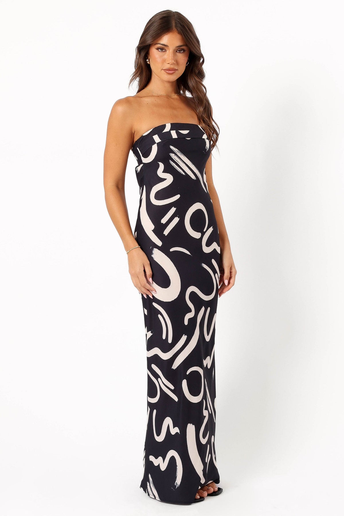 Remmie Strapless Maxi Dress in Black/White – view 5 of 8