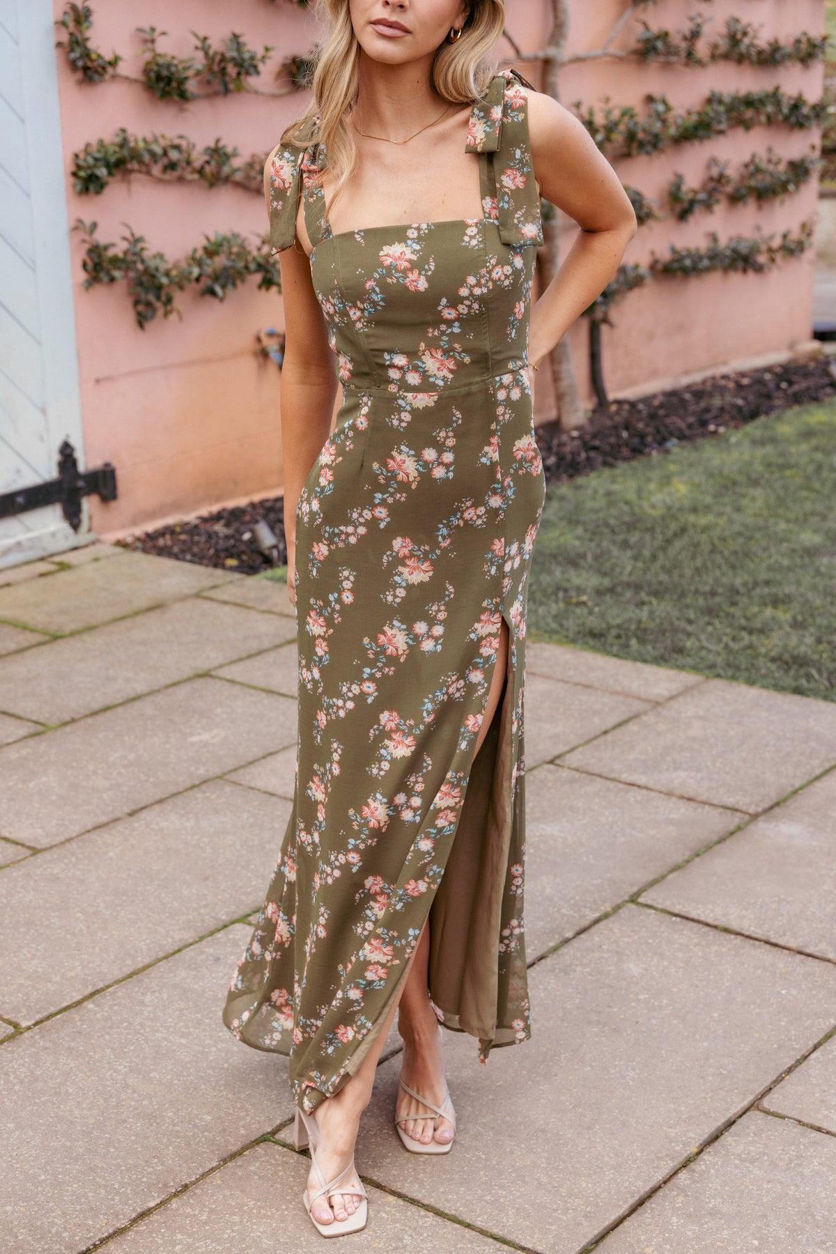 Renita Maxi Dress in Olive Floral – view 8 of 8