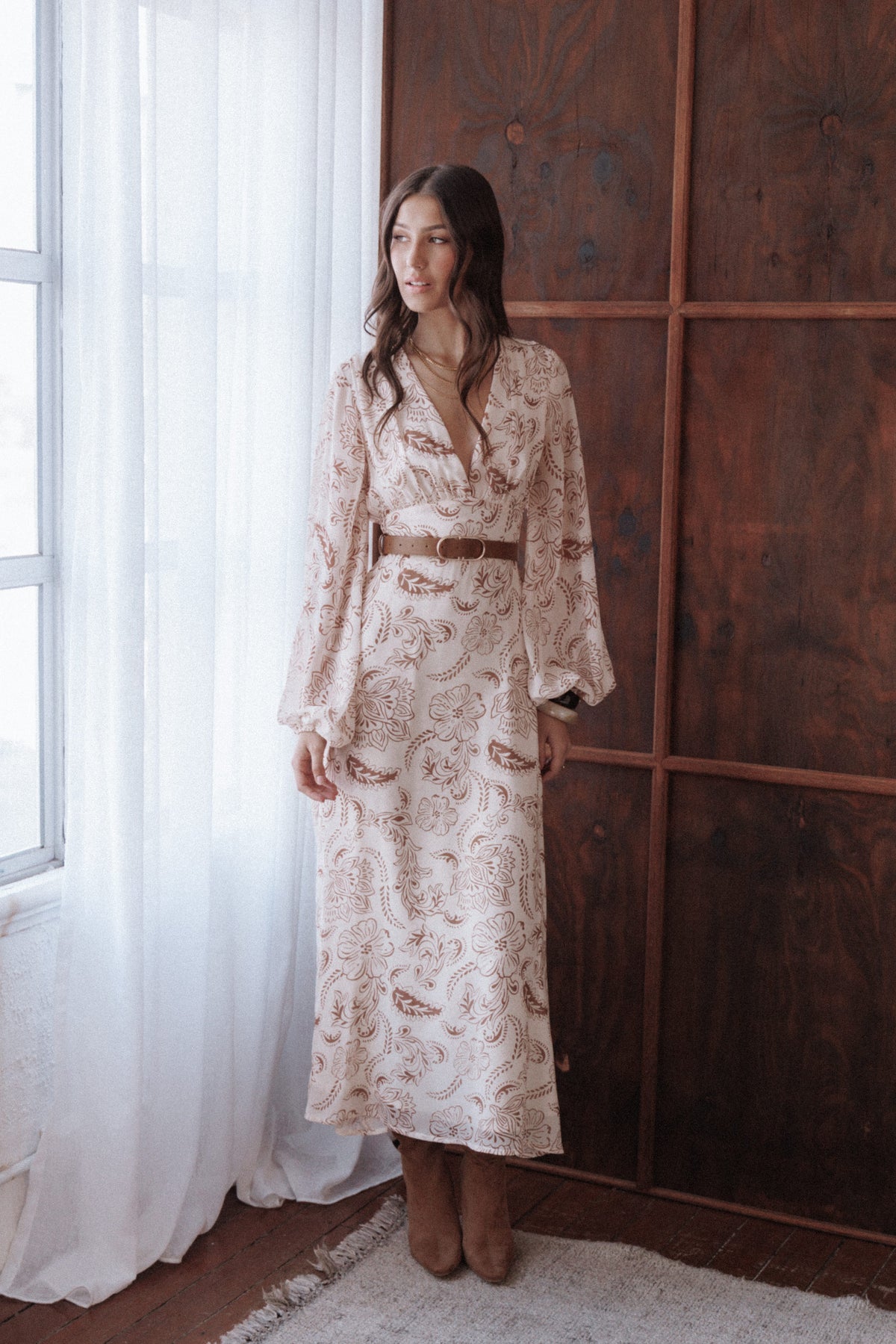 Riba Midi Dress in Brown Paisley – view 8 of 8