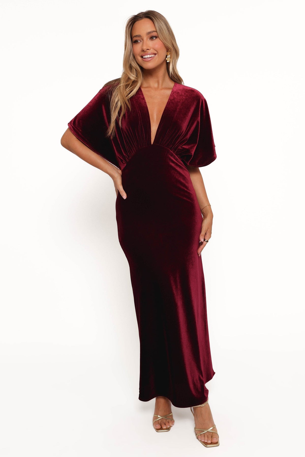 Ricki Velvet Maxi Dress in Wine – view 3 of 8