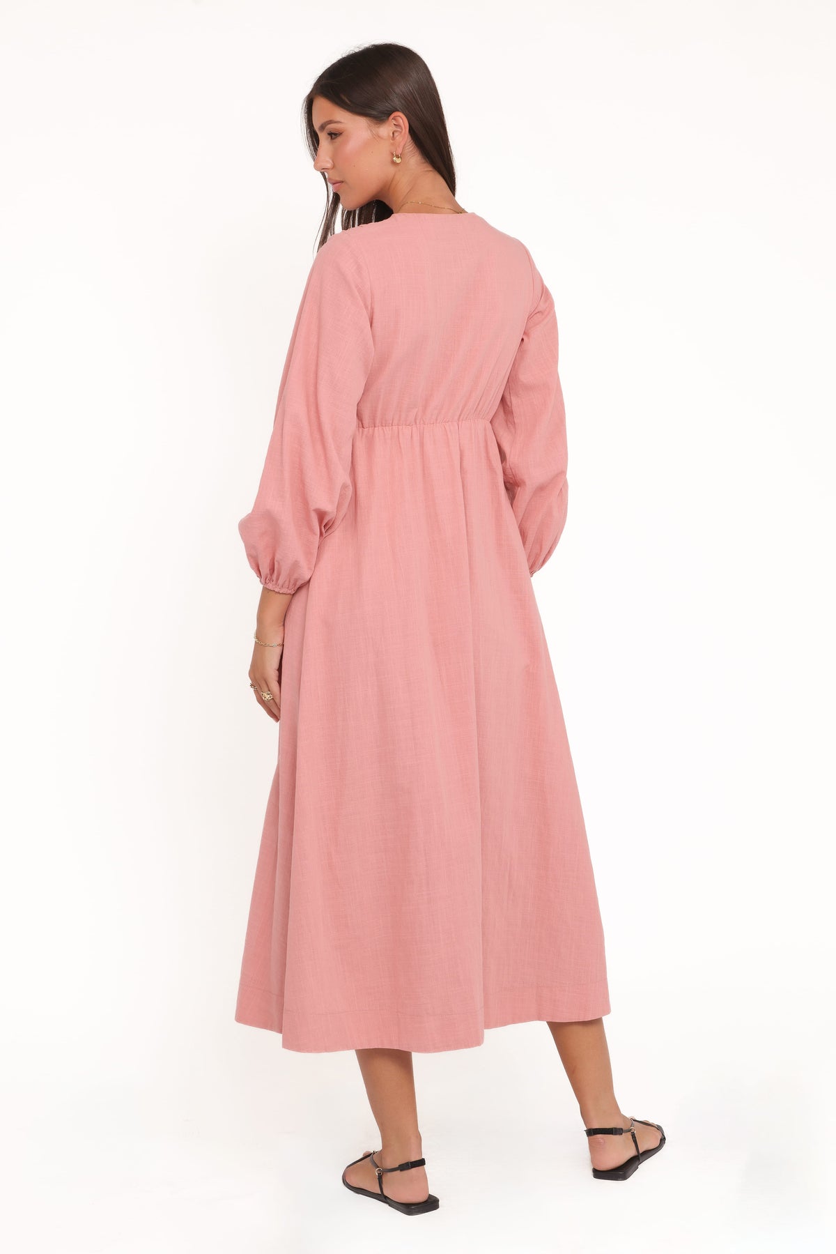 Riven Long Sleeve Maxi Dress in Pink – view 4 of 6