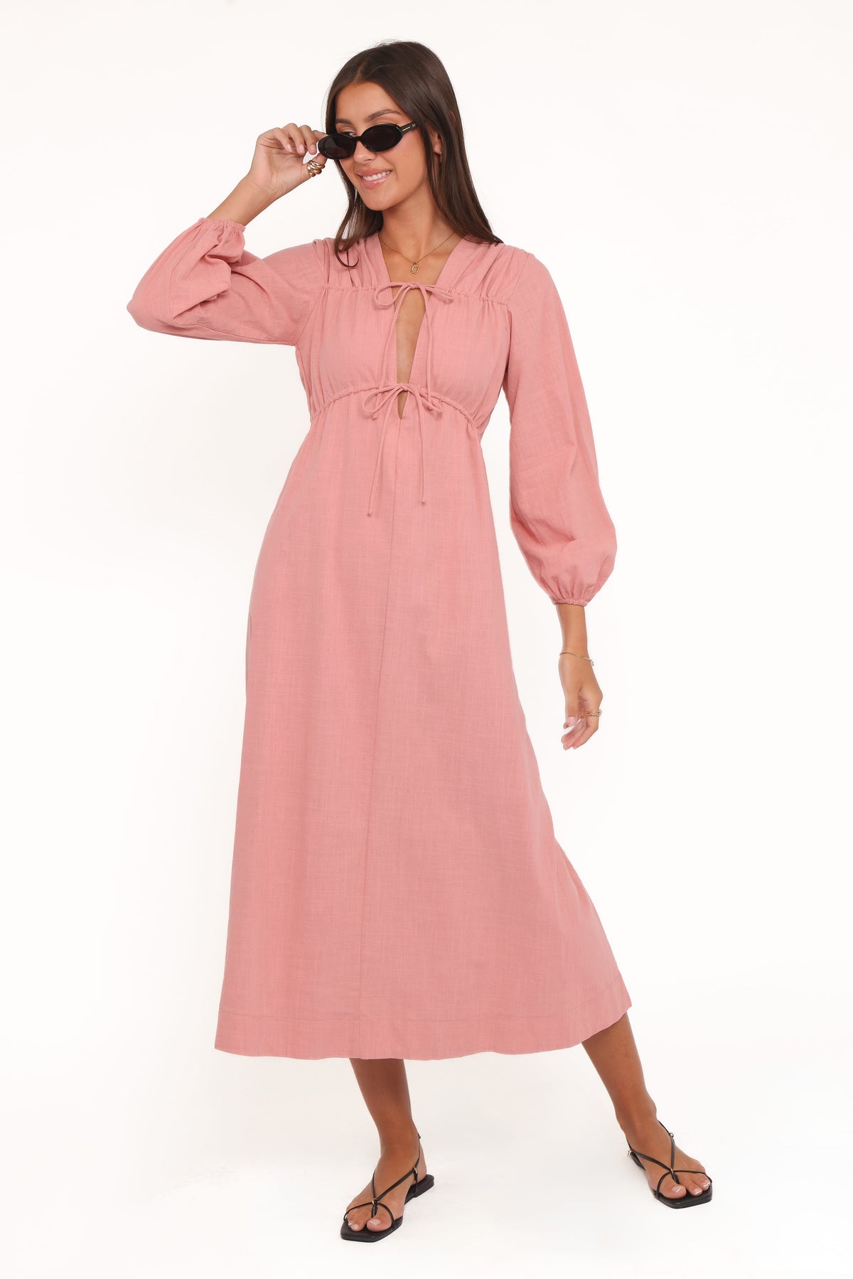 Riven Long Sleeve Maxi Dress in Pink – view 5 of 6