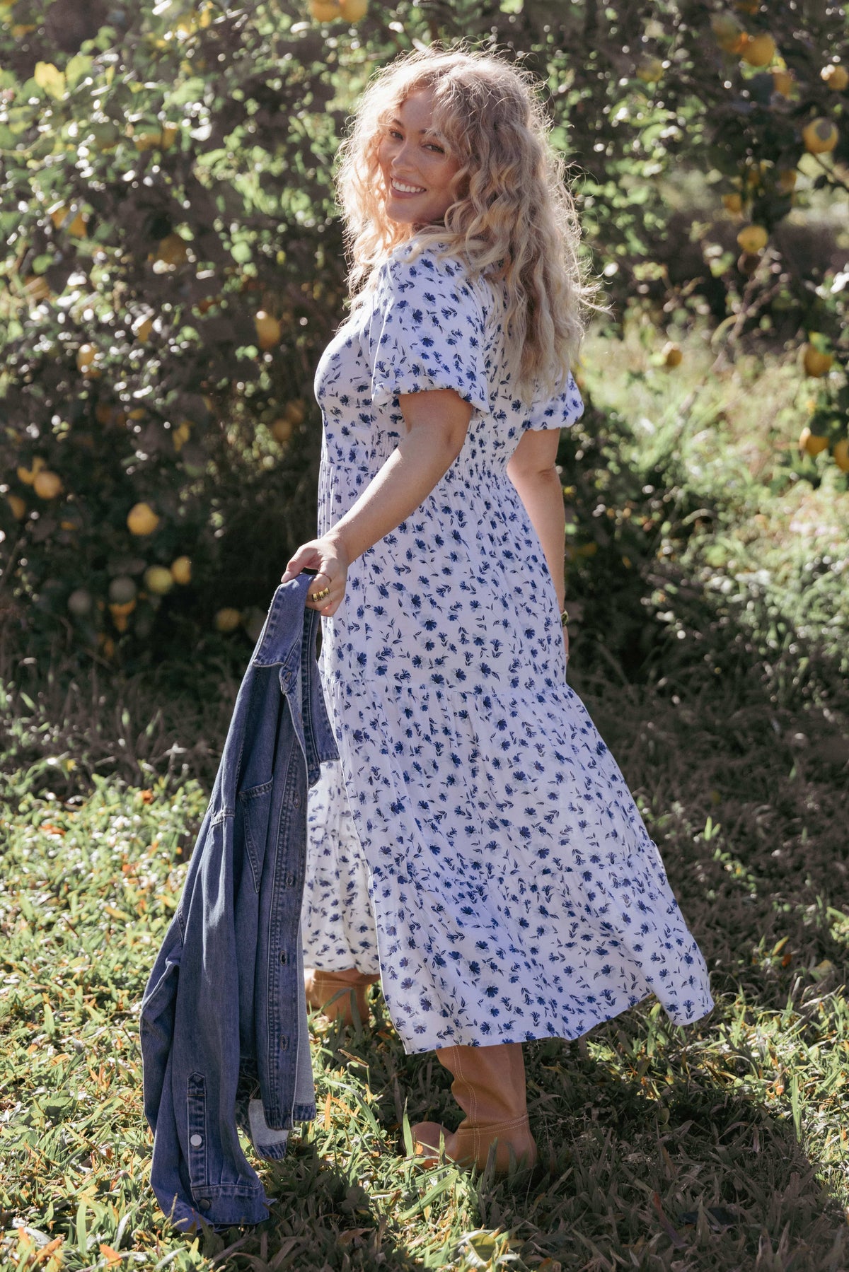 Roberts Maxi Dress in Blue Ditsy Floral – view 8 of 8