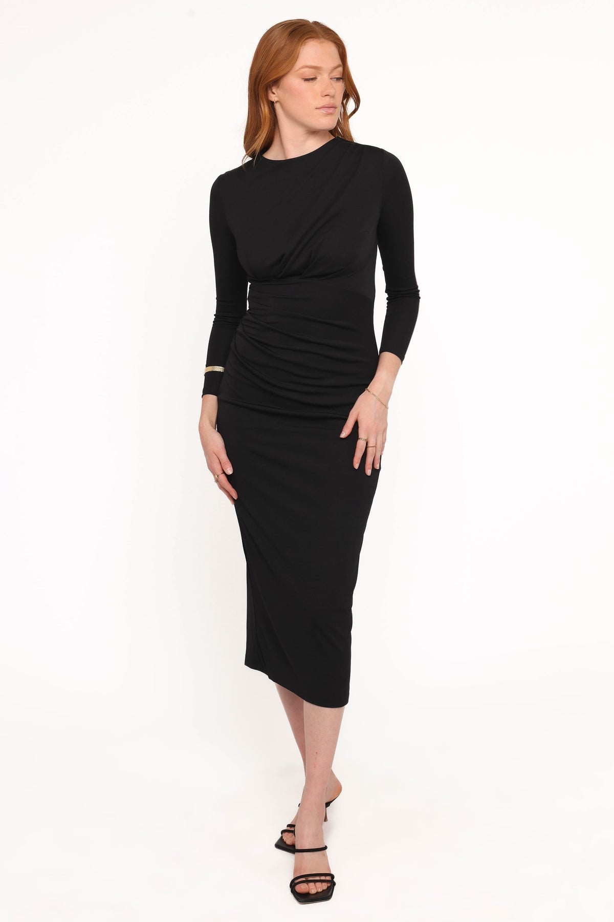 Rogan Long Sleeve Maxi Dress in Black – view 5 of 6