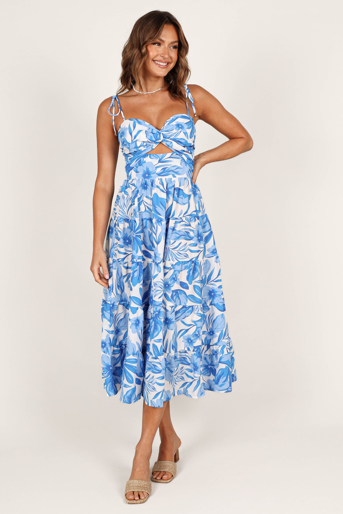 Rose Midi Dress in Blue/White – view 1 of 6