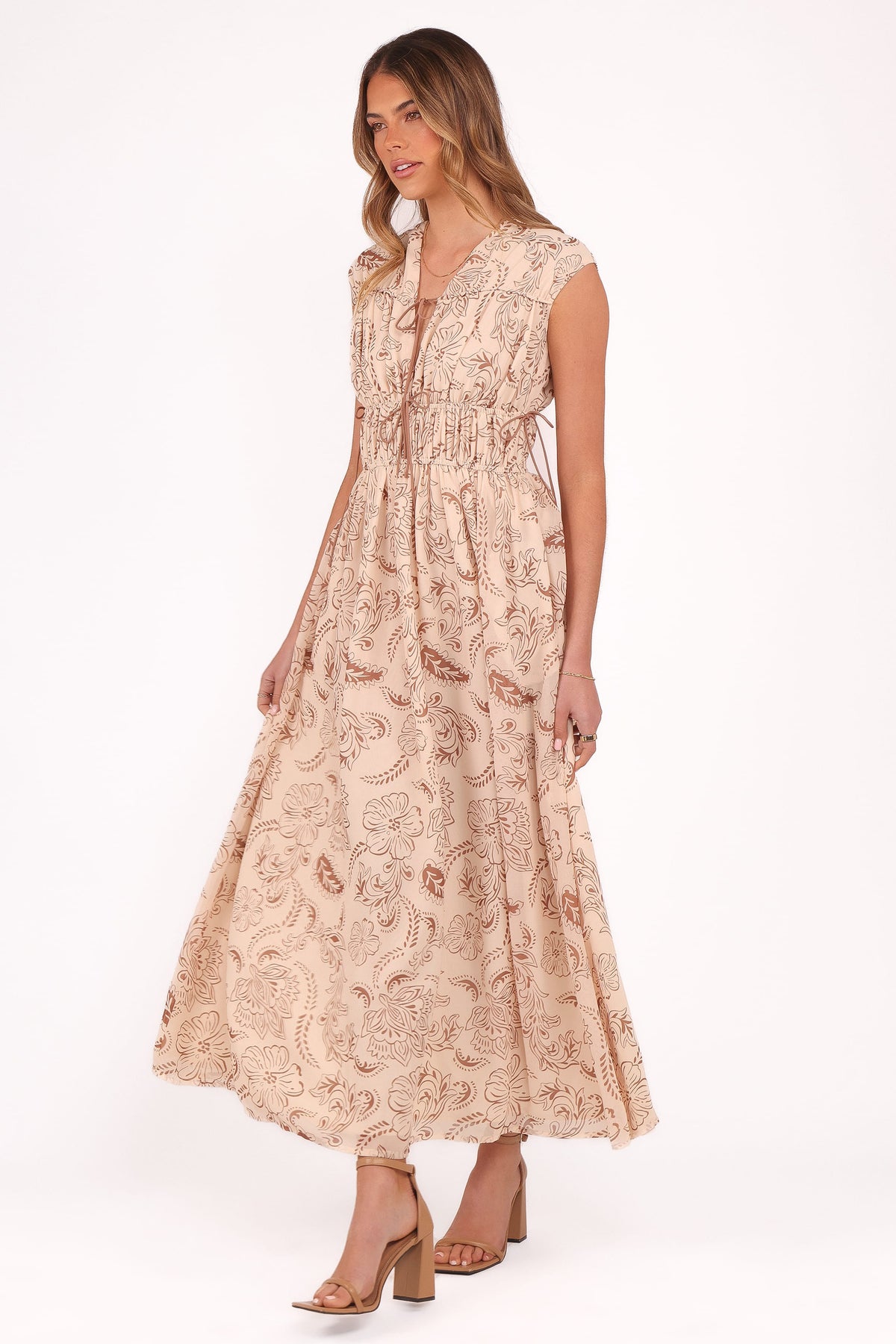 Safira Midi Dress in Brown Paisley – view 4 of 7
