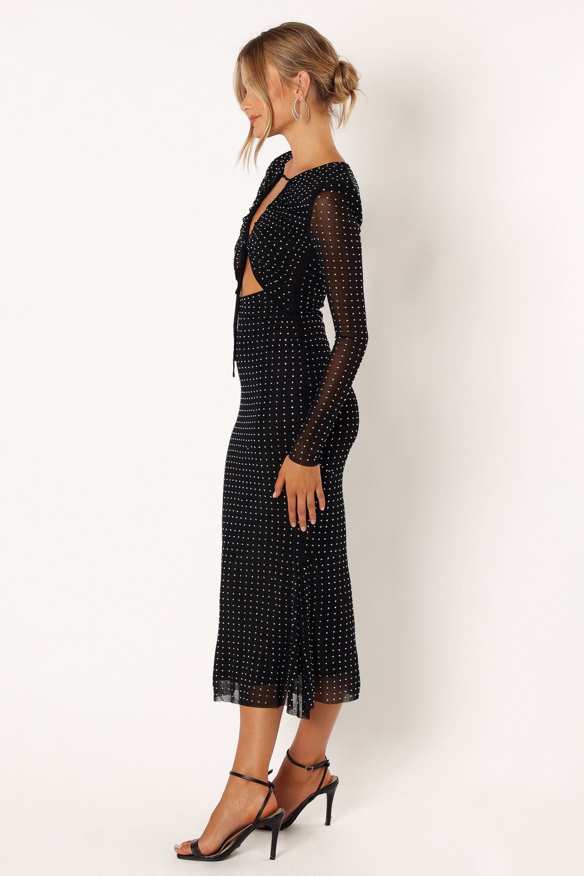 Salvatore Long Sleeve Midi Dress in Black – view 4 of 24