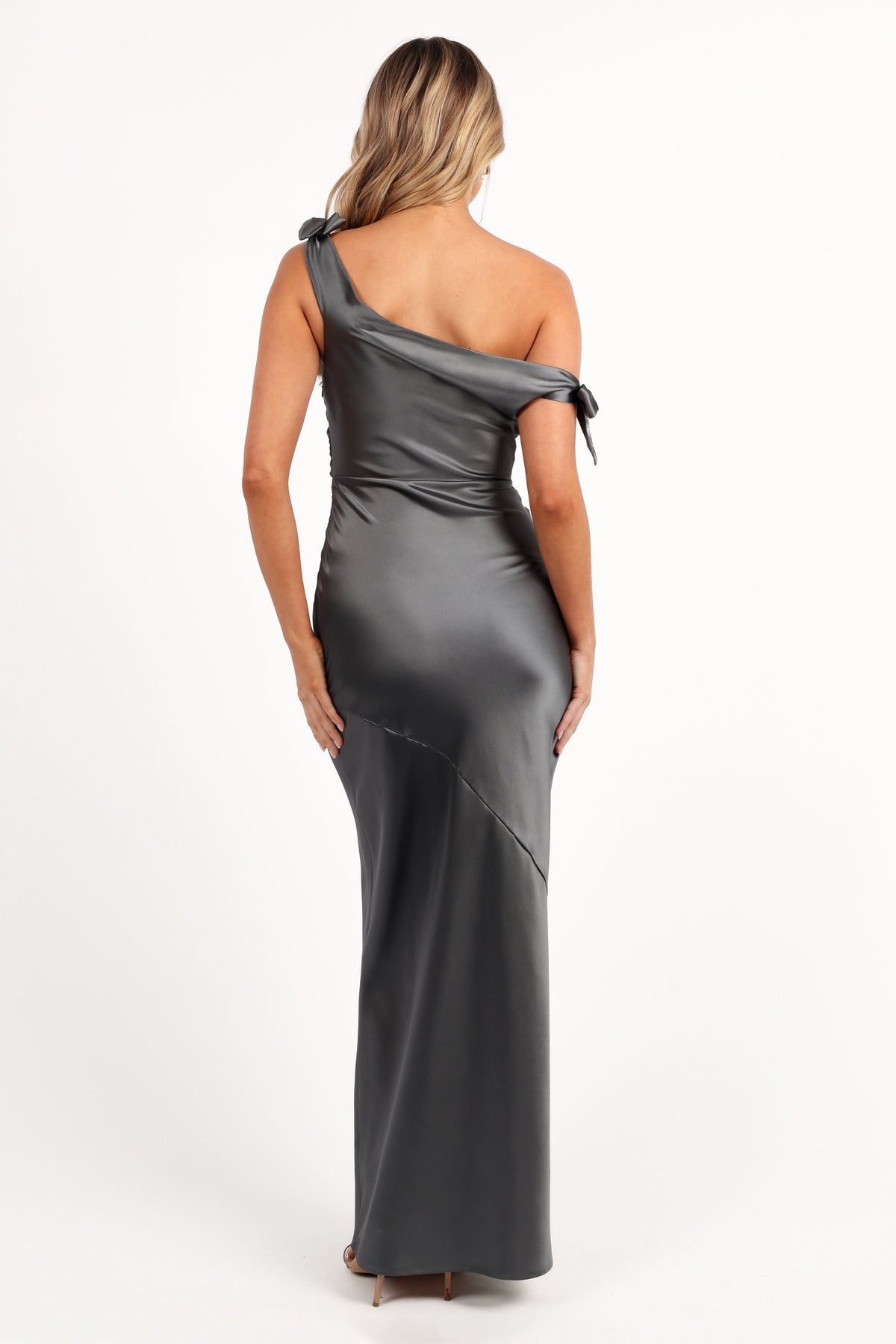 Selma Off Shoulder Maxi Dress in Steel Gray – view 4 of 8