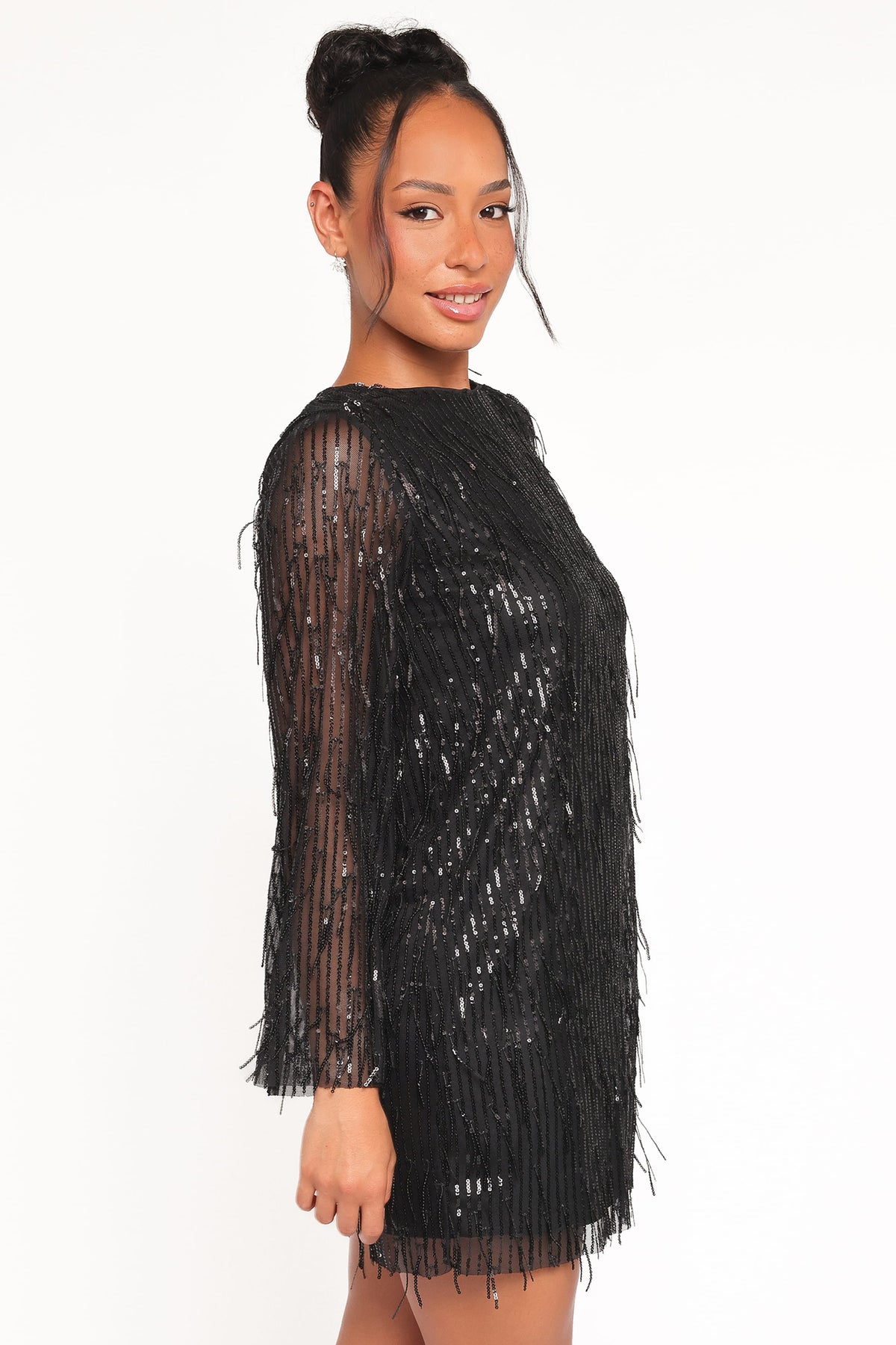 Serena Sequin Mini Dress in Black – view 4 of 8