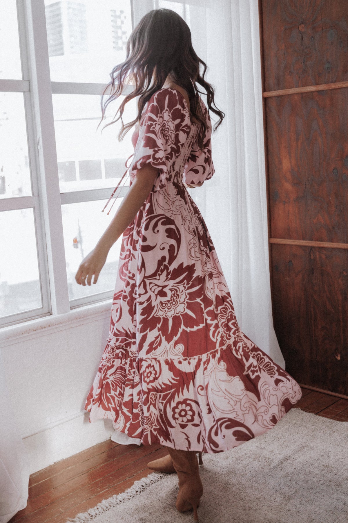Shanae Maxi Dress in Pink Brown Paisley – view 7 of 7