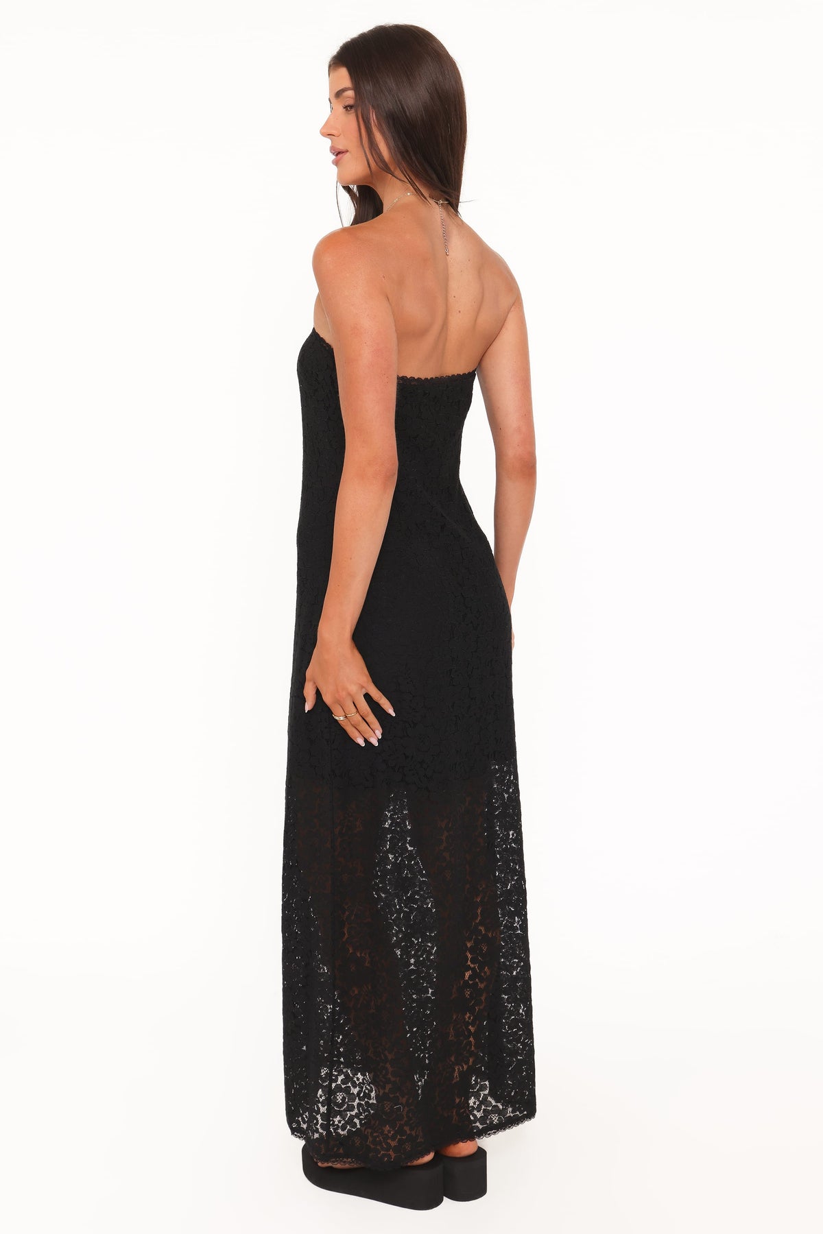 Sienna Strapless Maxi Dress in Black Lace – view 5 of 8