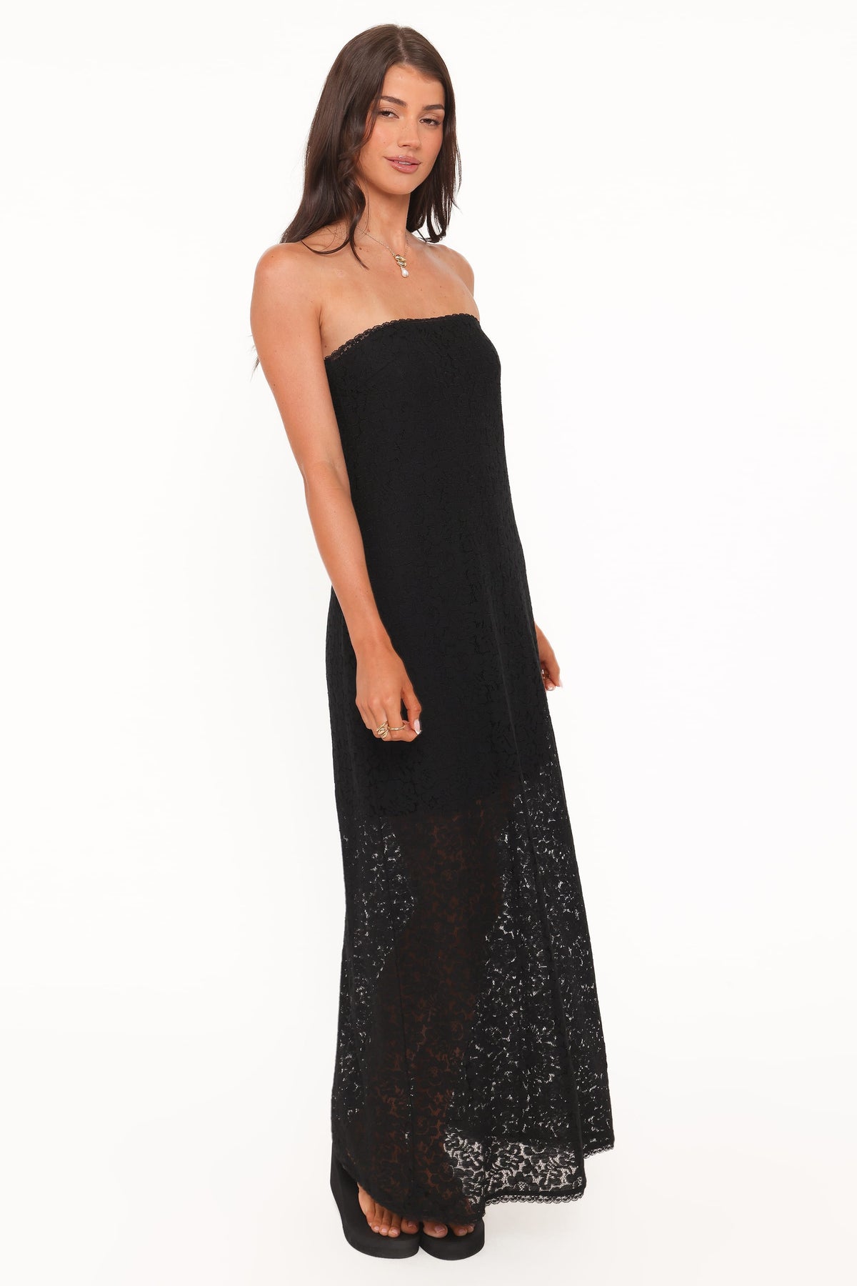 Sienna Strapless Maxi Dress in Black Lace – view 4 of 8
