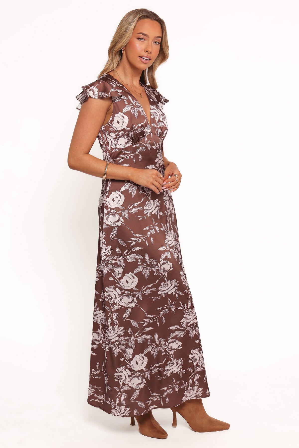 Solara Maxi Dress in Brown Floral Print – view 3 of 5