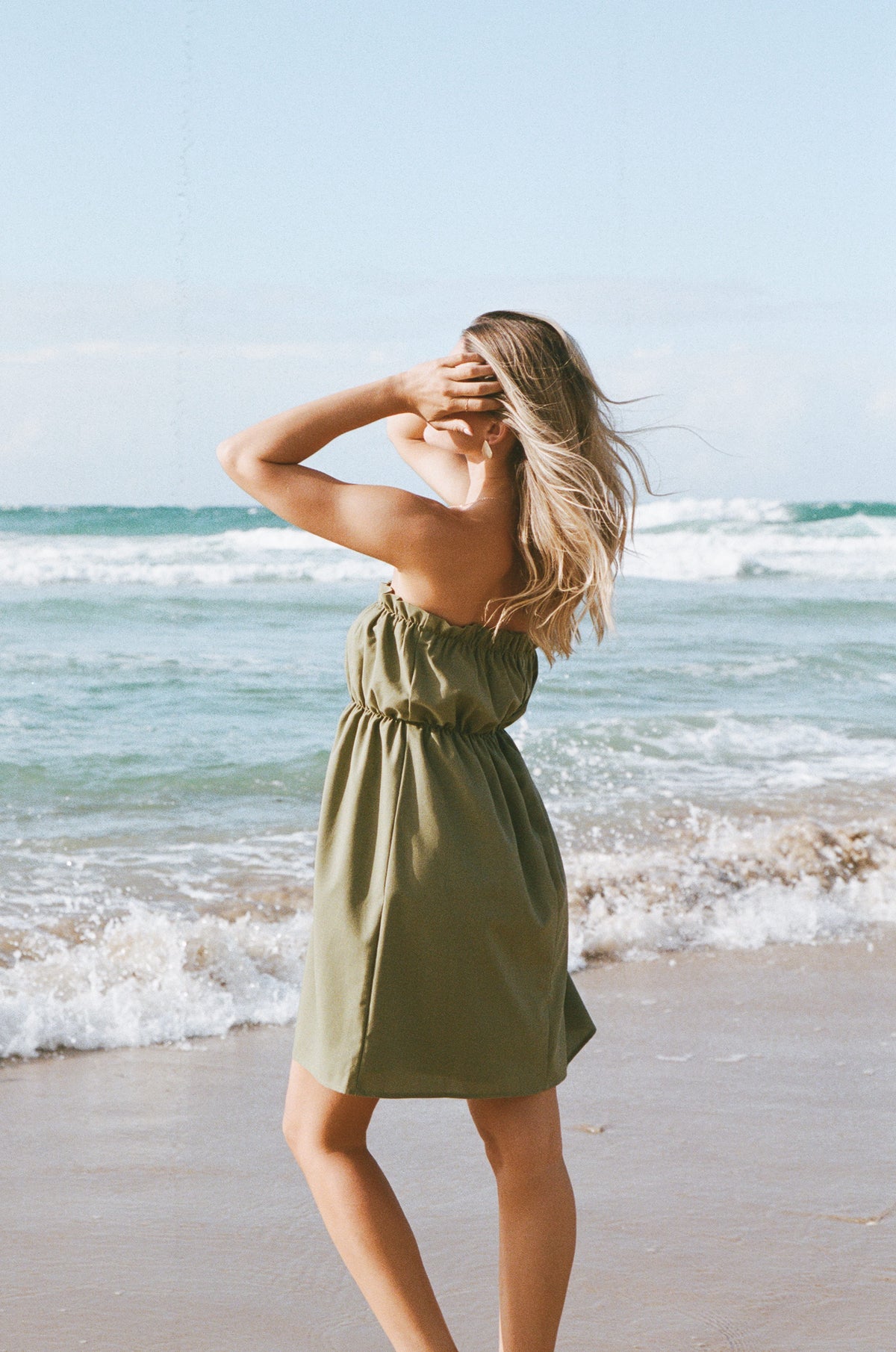 Stratton Mini Dress in Leaf Green – view 1 of 7
