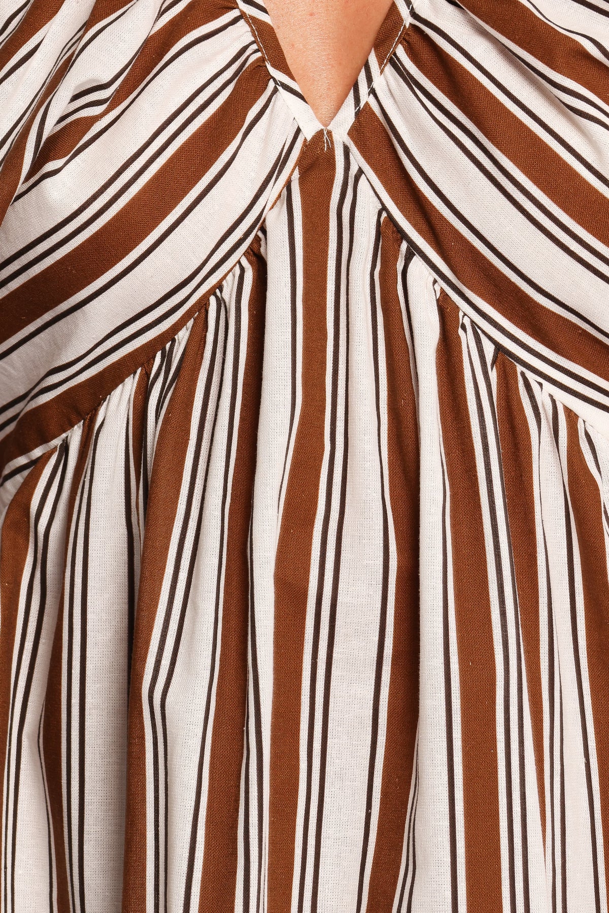 Sullivan Puff Sleeve Maxi Dress in Chocolate Stripe – view 8 of 8