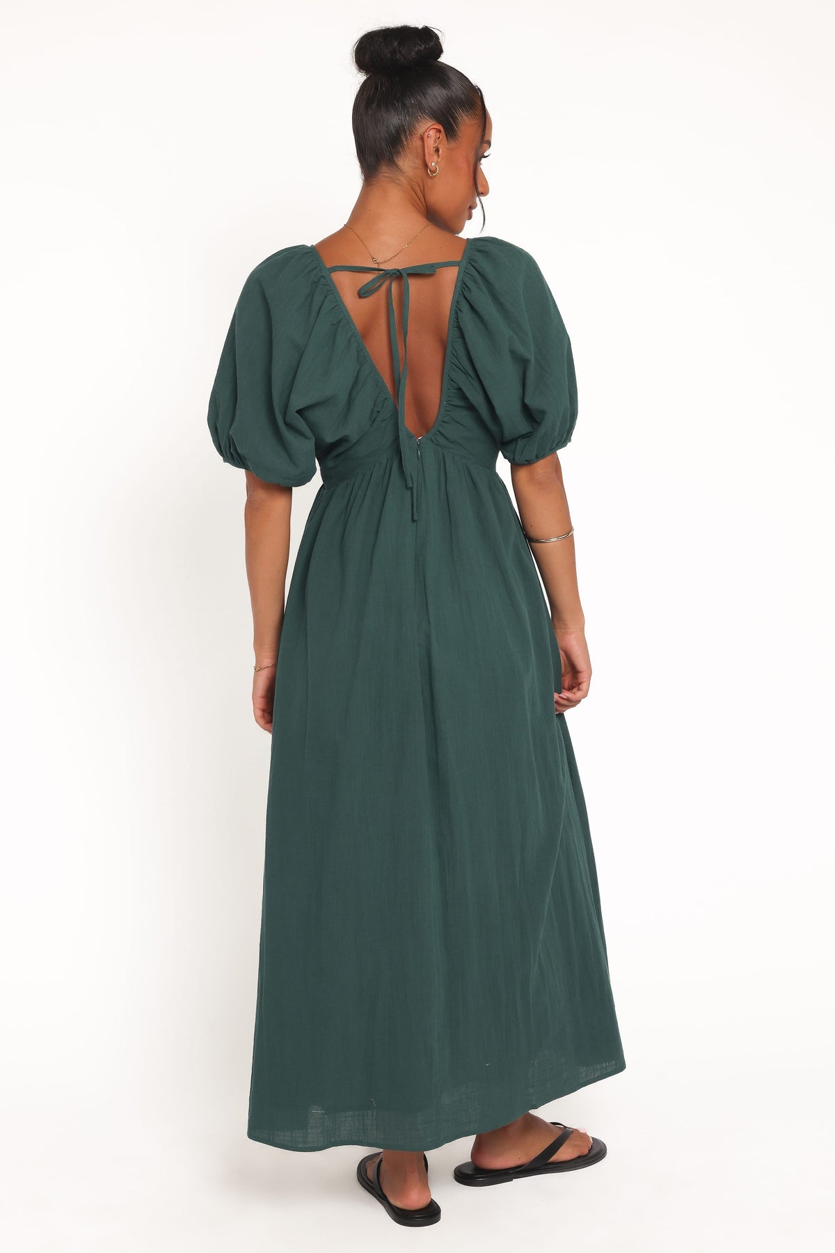 Sullivan Puff Sleeve Maxi Dress in Forest Green – view 5 of 7