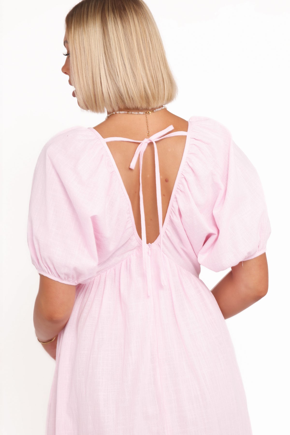 Sullivan Puff Sleeve Maxi Dress in Pink – view 3 of 8
